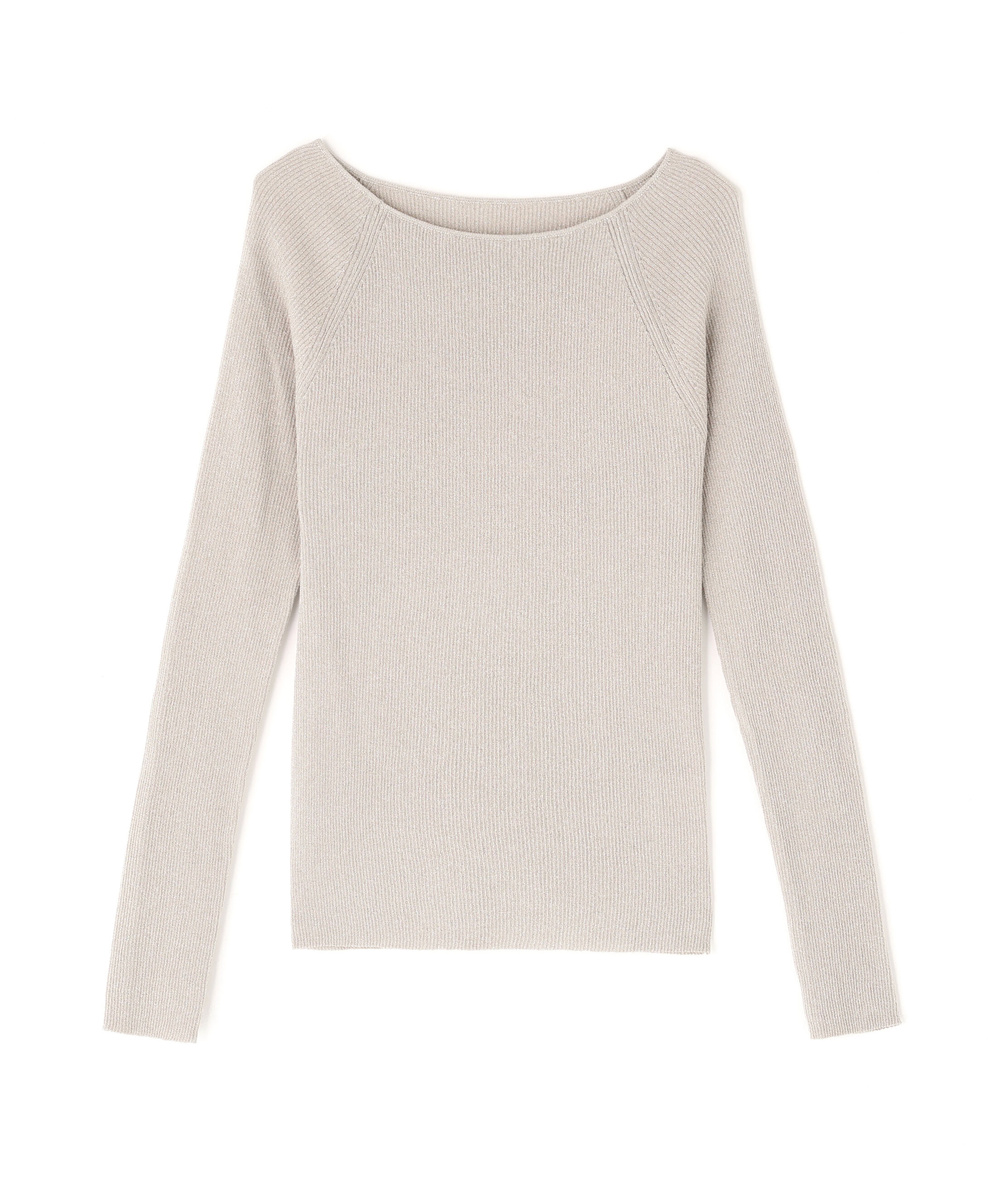  「ラメリブボートネックニット」|ニット・セーター|