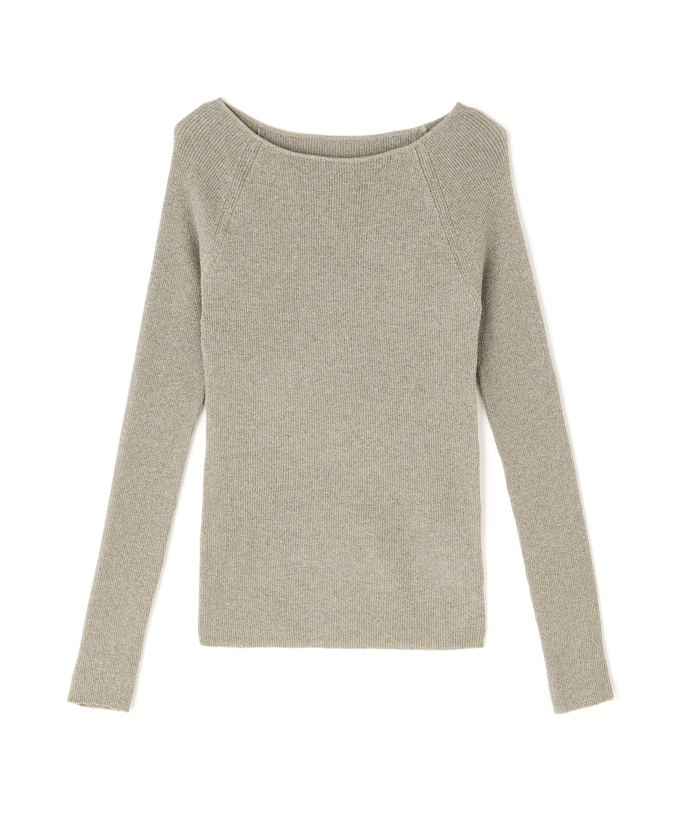  「ラメリブボートネックニット」|ニット・セーター|