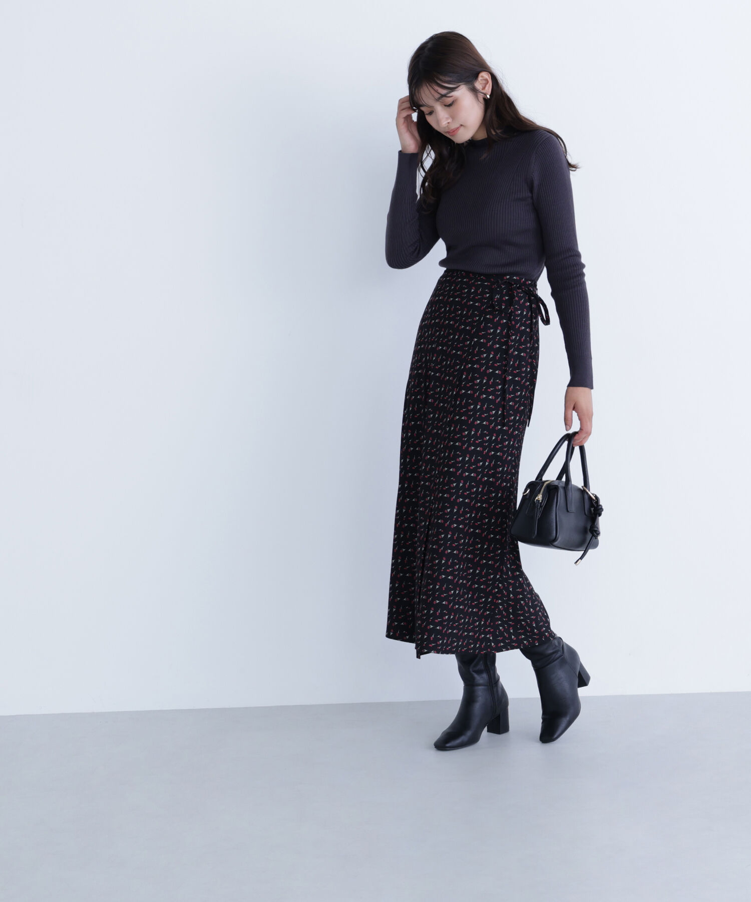  「フラワープリントラップスカート」|スカート|