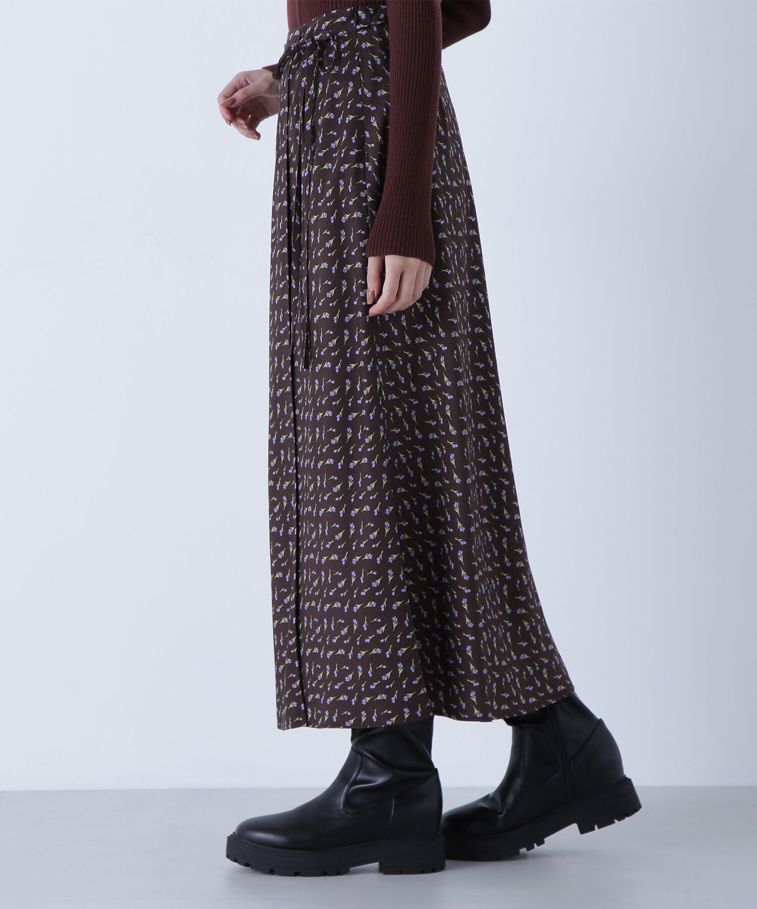  「フラワープリントラップスカート」|スカート|