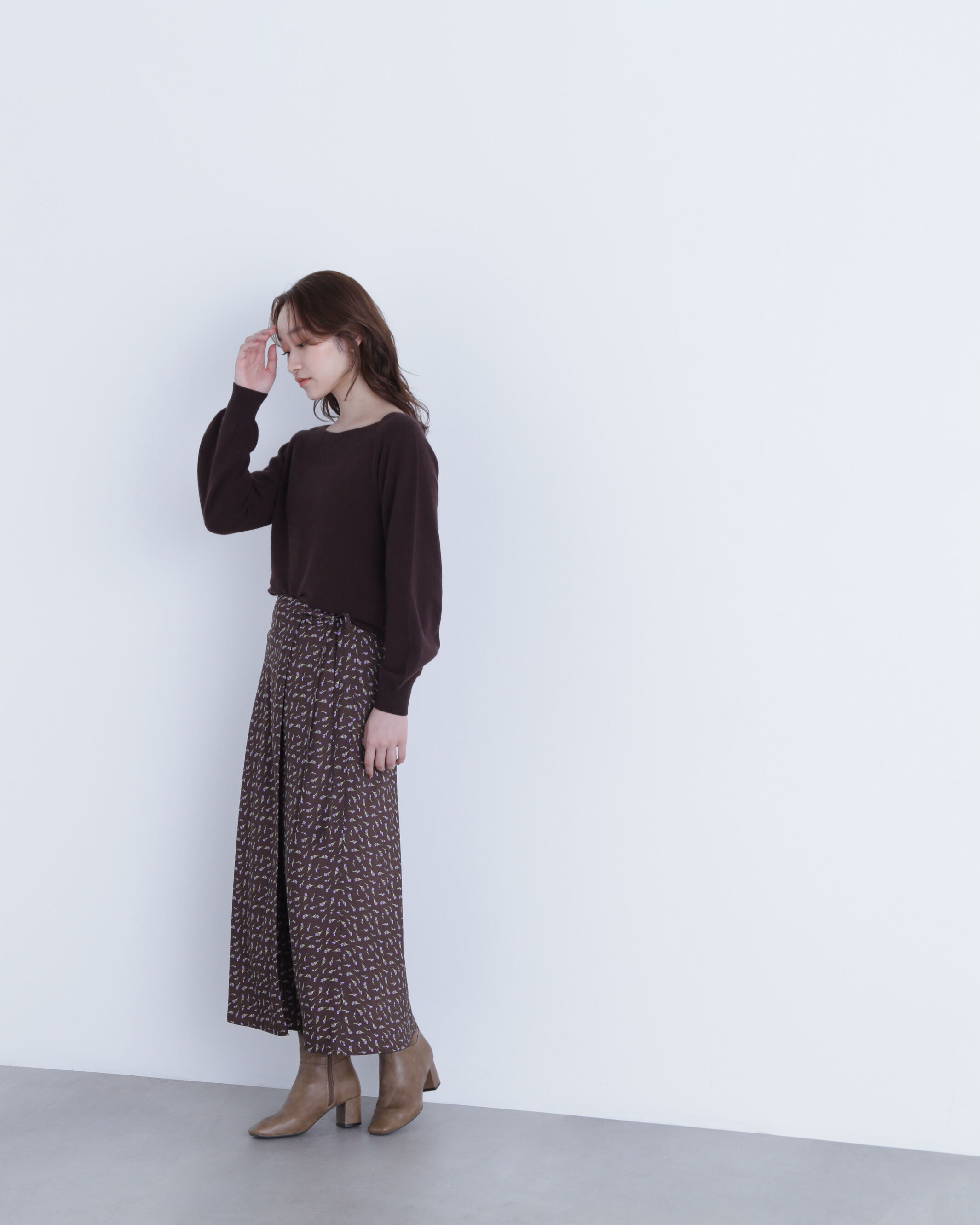  「フラワープリントラップスカート」|スカート|