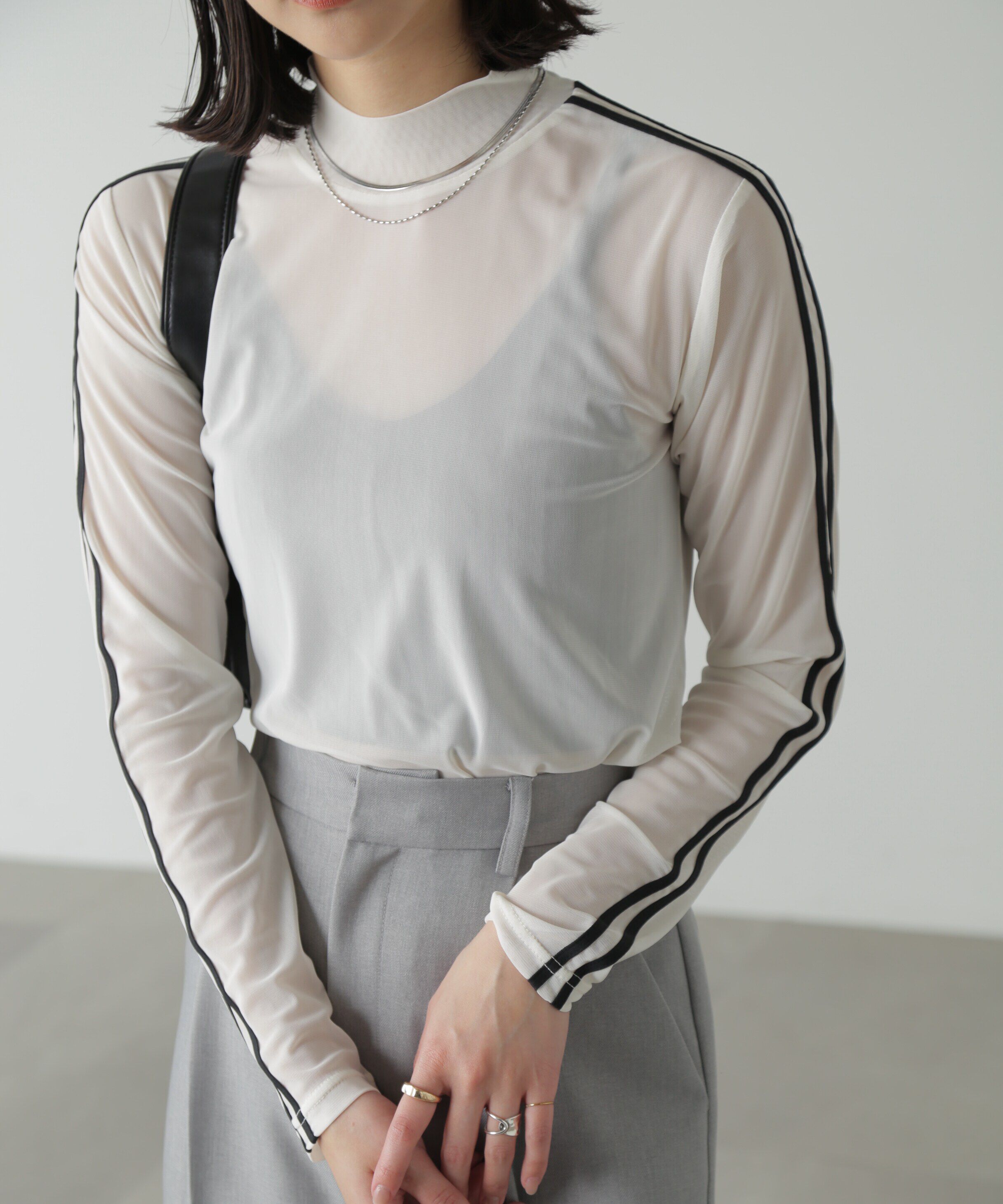  「ラインシアーハイネックカットソー」|Tシャツ・カットソー|オフ