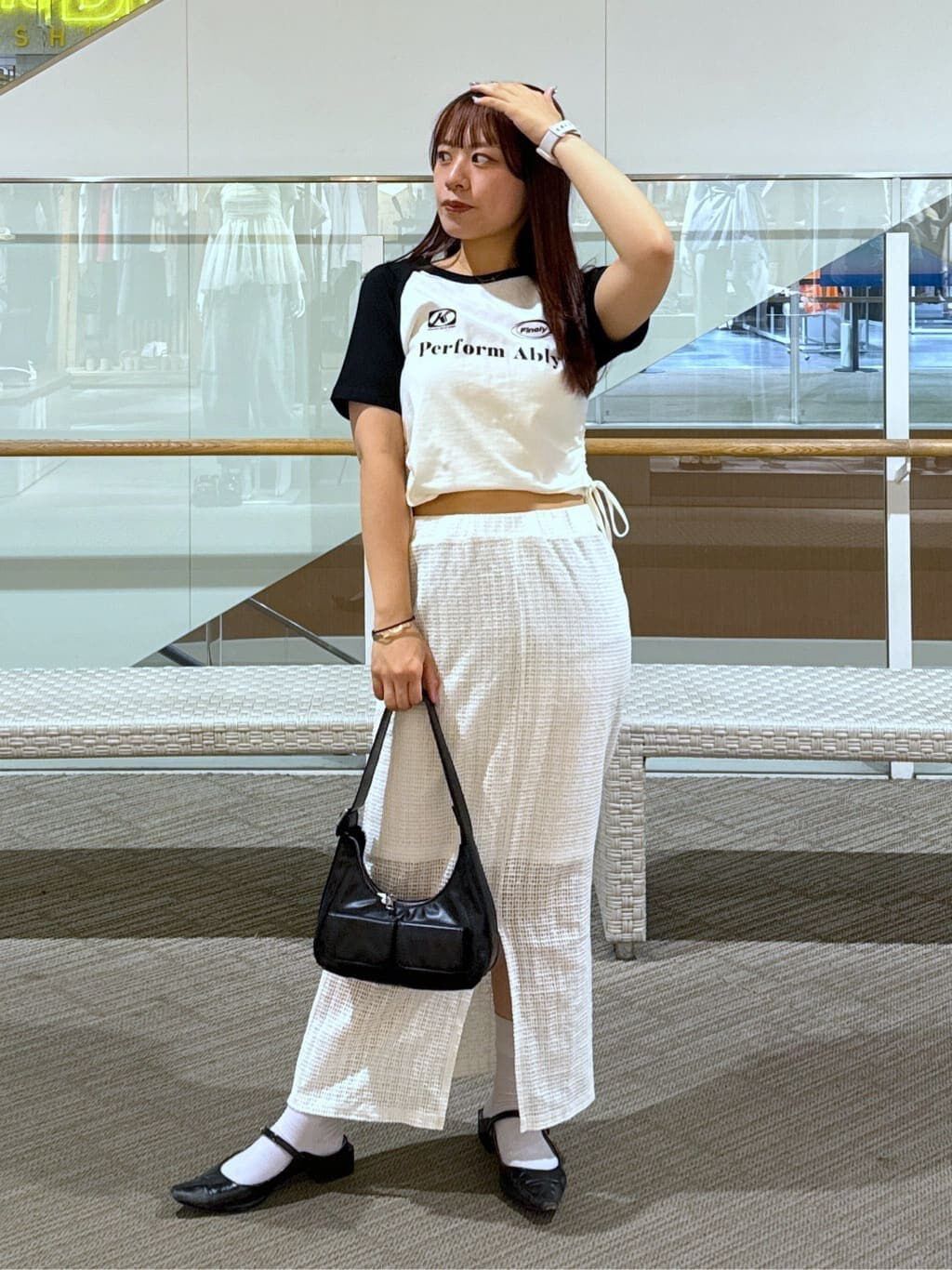  「レイヤードメッシュナロースカート」|スカート|