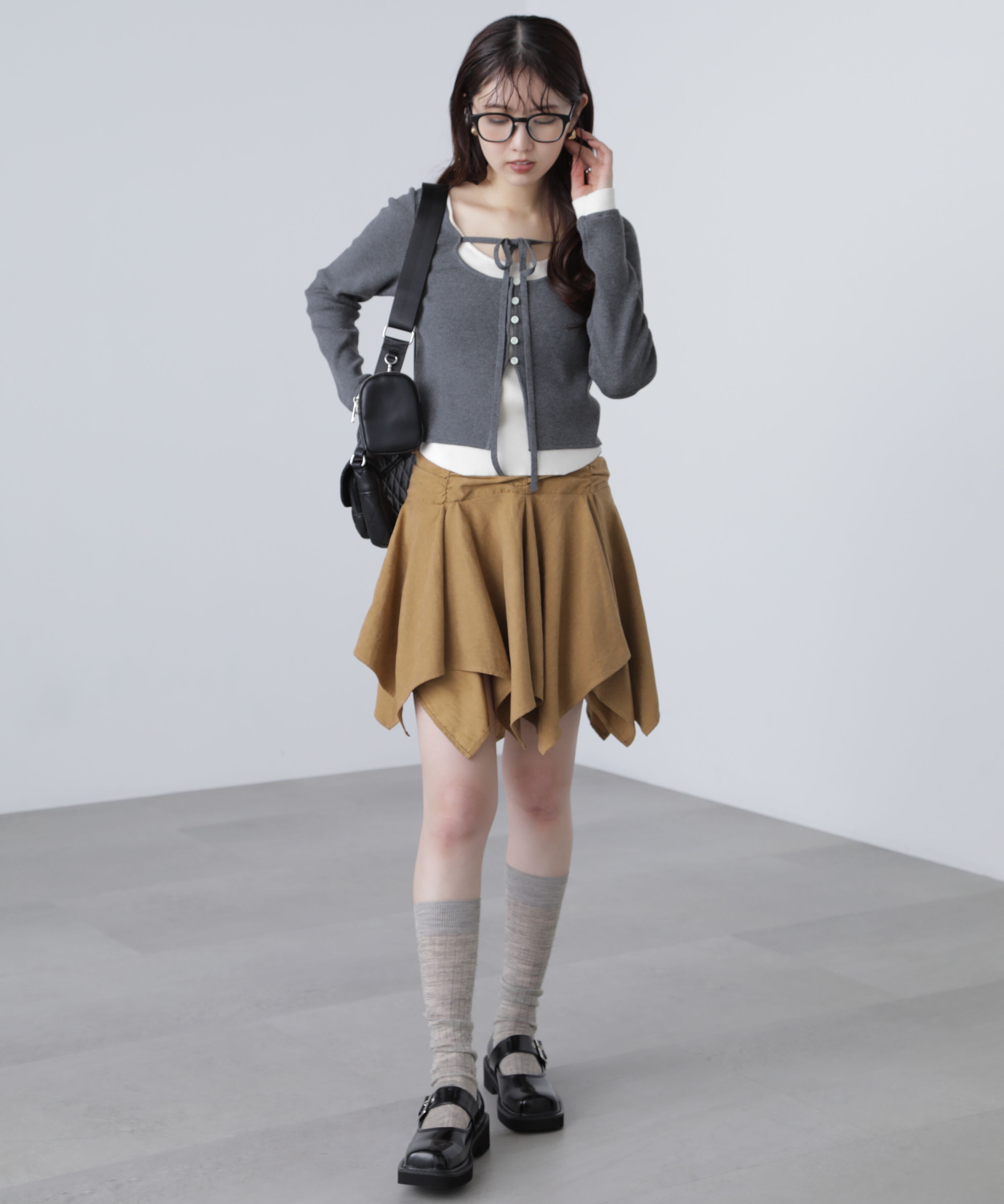  「キャミレイヤードクルーネックニット」|ニット・セーター|