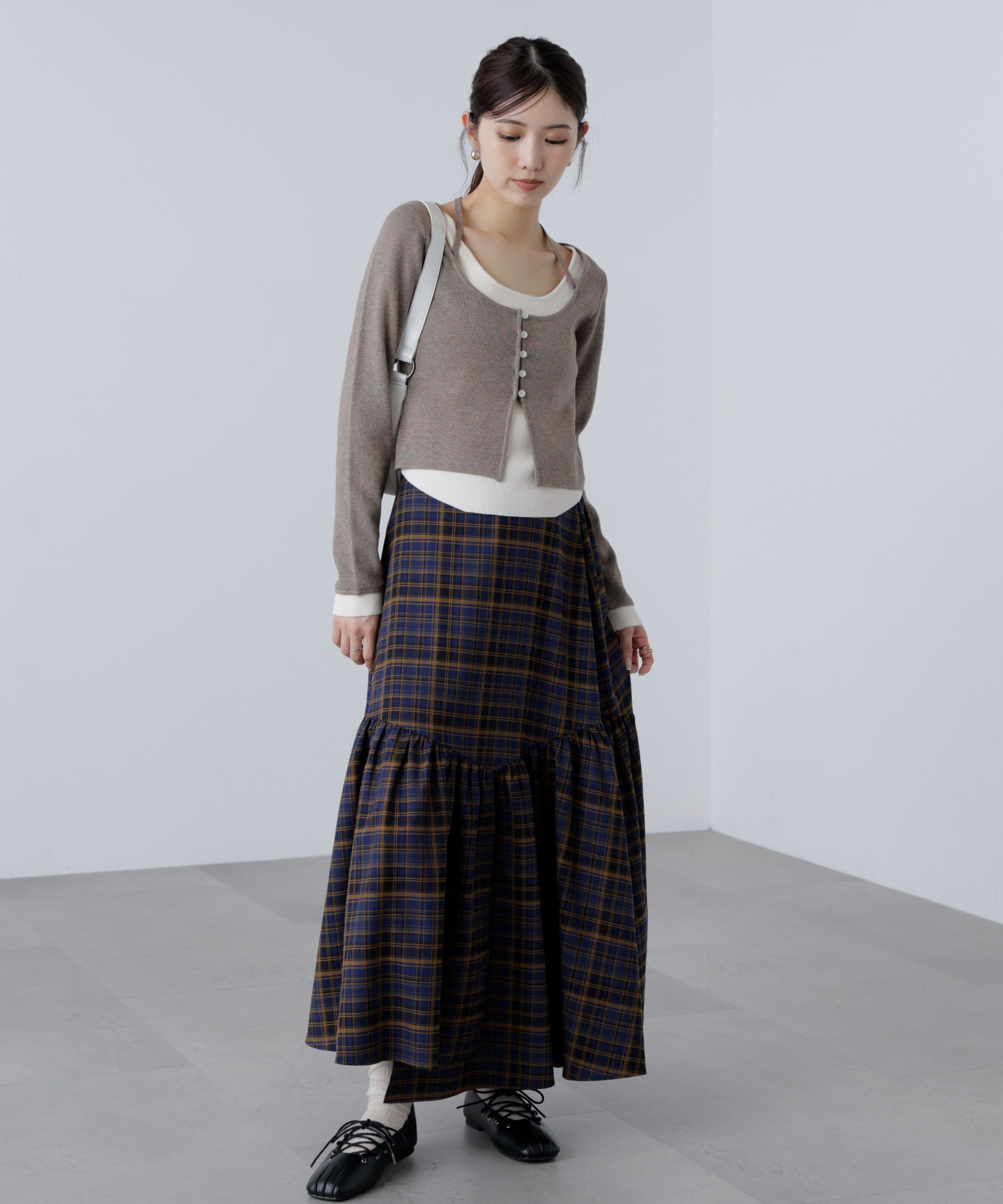  「キャミレイヤードクルーネックニット」|ニット・セーター|