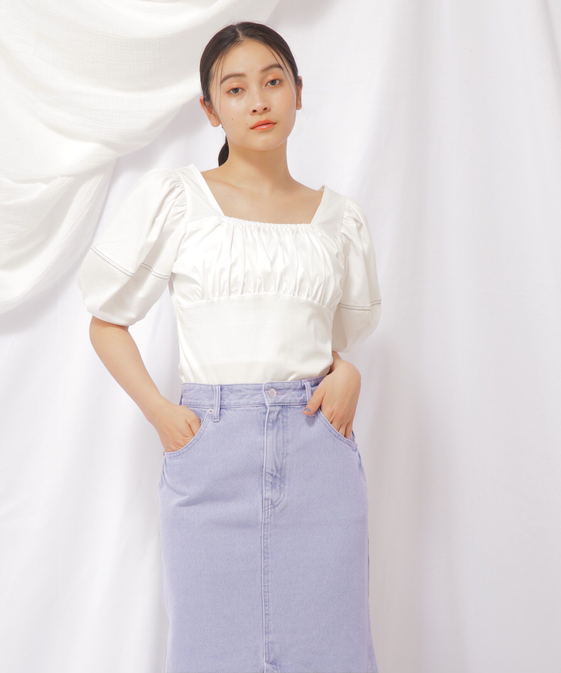  「ビスチェ切り替えカットソー」|Tシャツ・カットソー|