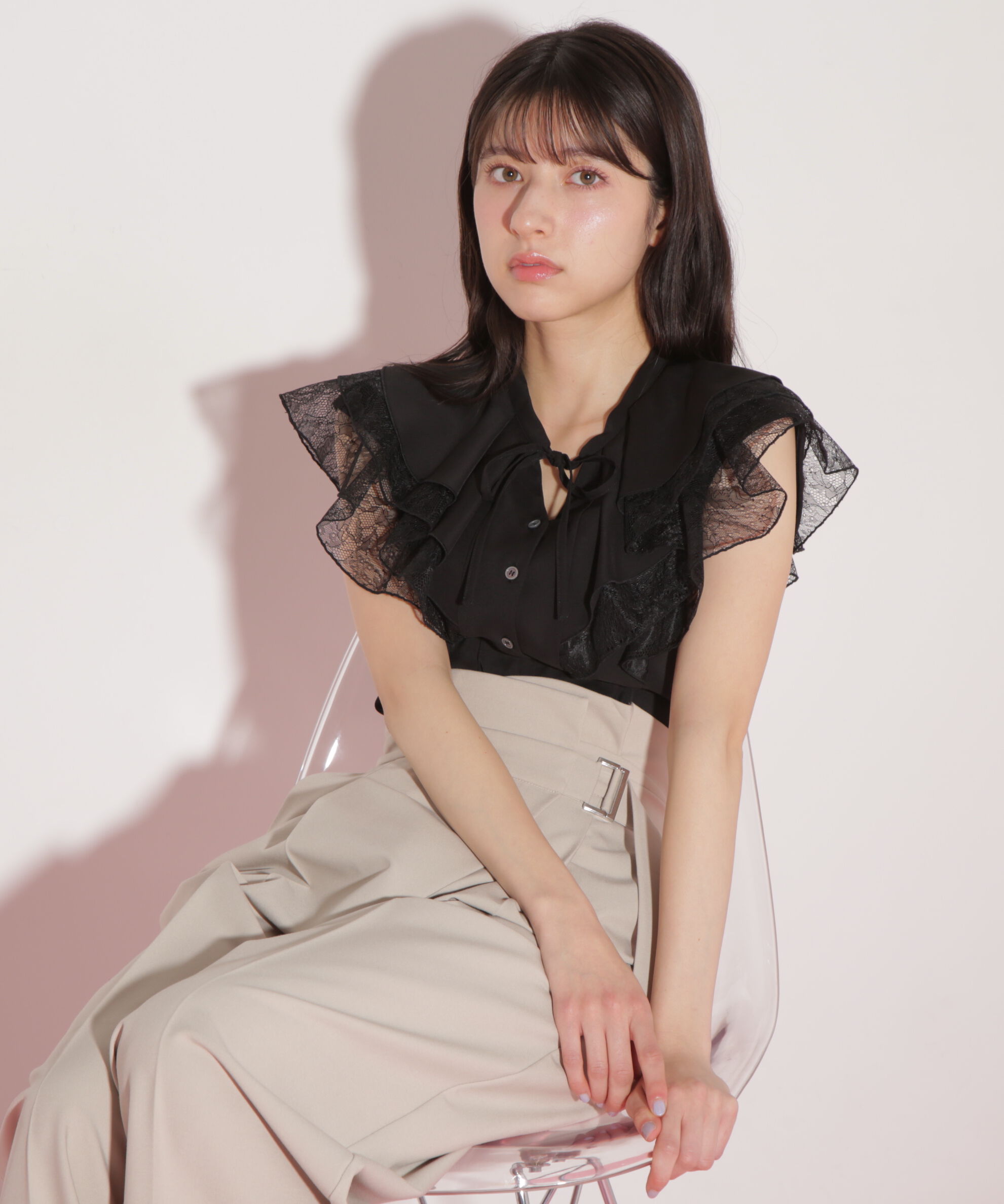  「ケープフリルフレアスリーブブラウス」|シャツ・ブラウス|