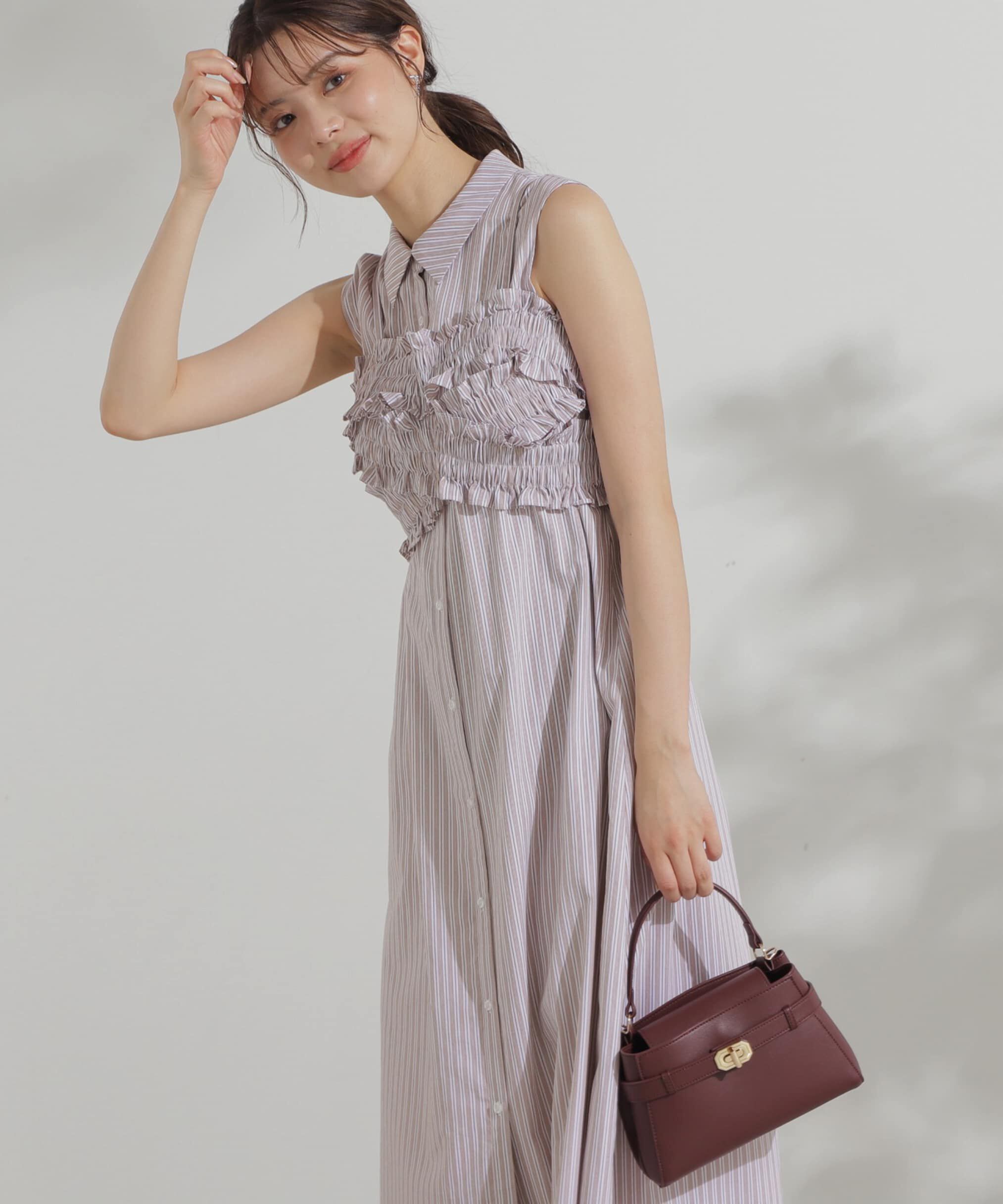 PROPORTION BODY DRESSING「ギャザービスチェシャツワンピース」|ワンピース|