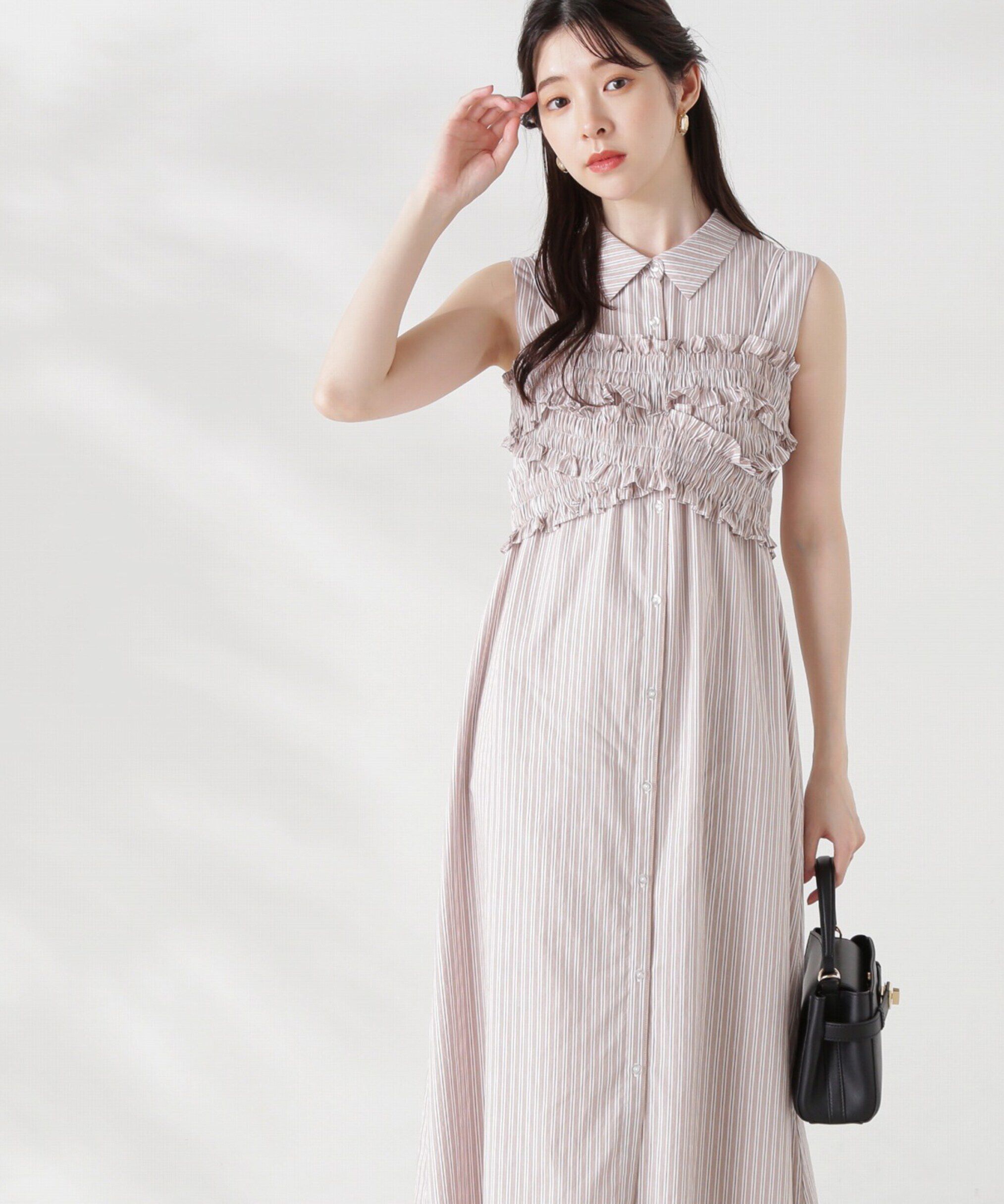 PROPORTION BODY DRESSING「ギャザービスチェシャツワンピース」|ワンピース|