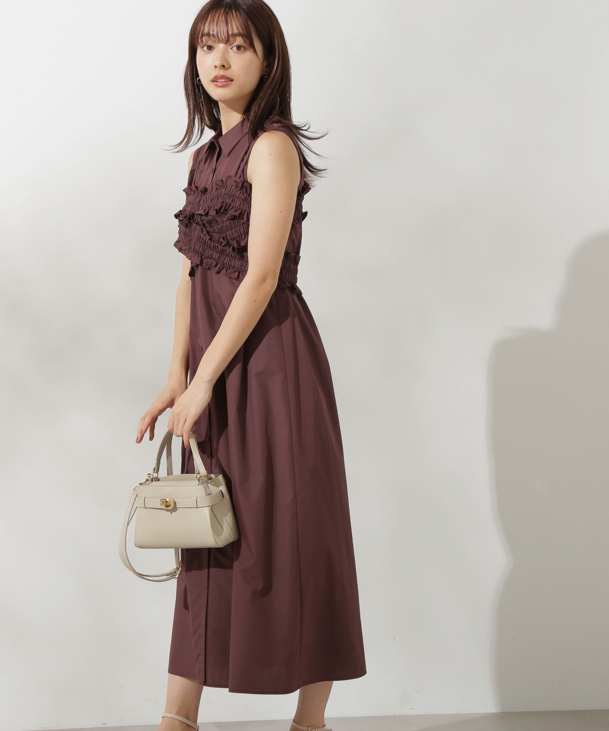 PROPORTION BODY DRESSING「ギャザービスチェシャツワンピース」|ワンピース|