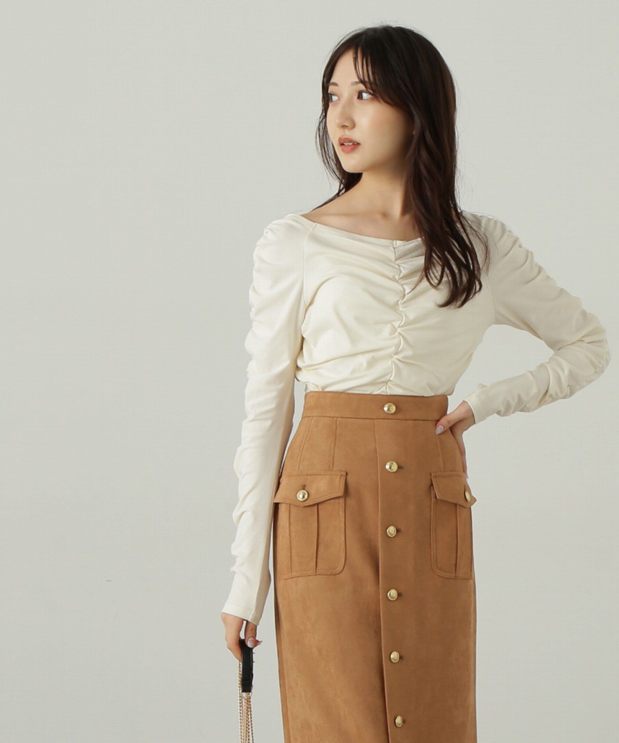 PROPORTION BODY DRESSING「シャーリングロングT」|Tシャツ・カットソー|