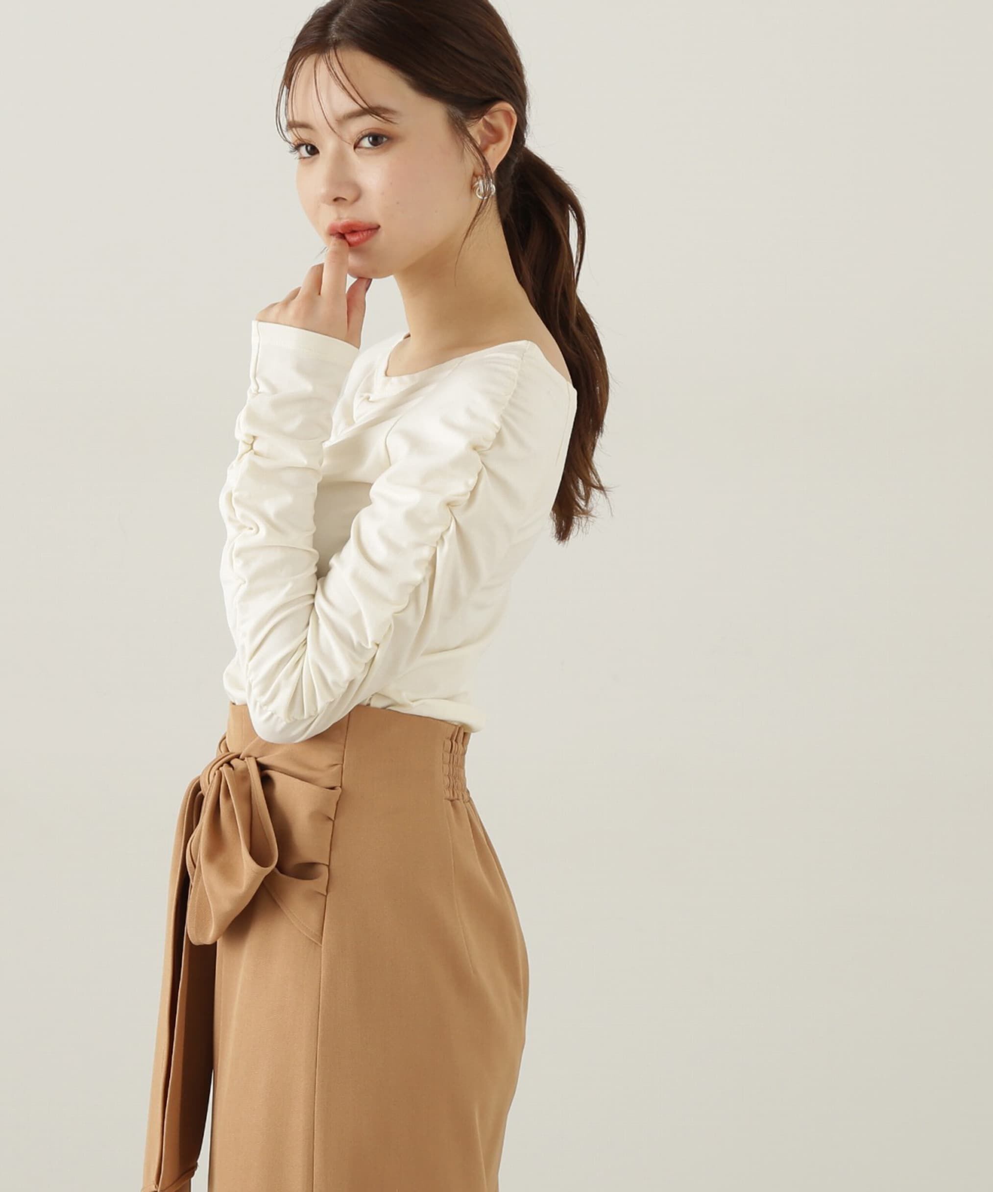 PROPORTION BODY DRESSING「シャーリングロングT」|Tシャツ・カットソー|