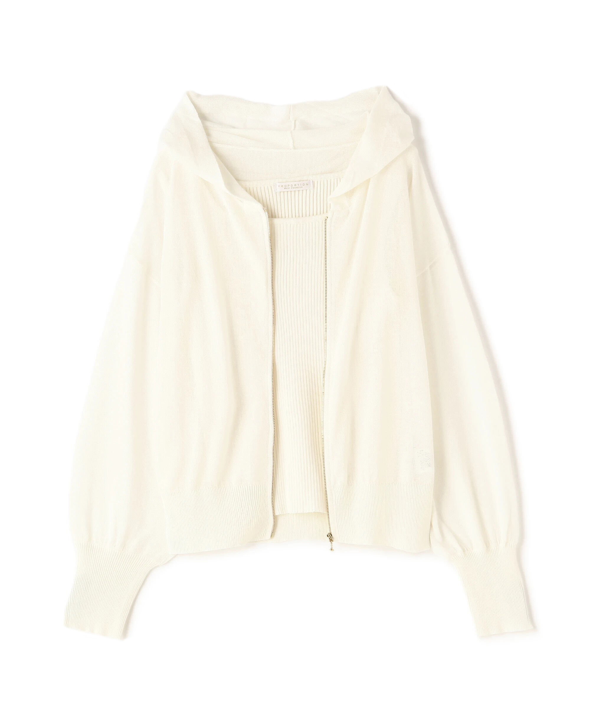 PROPORTION BODY DRESSING「シアーニットパーカーアンサンブル」|ニット・セーター|