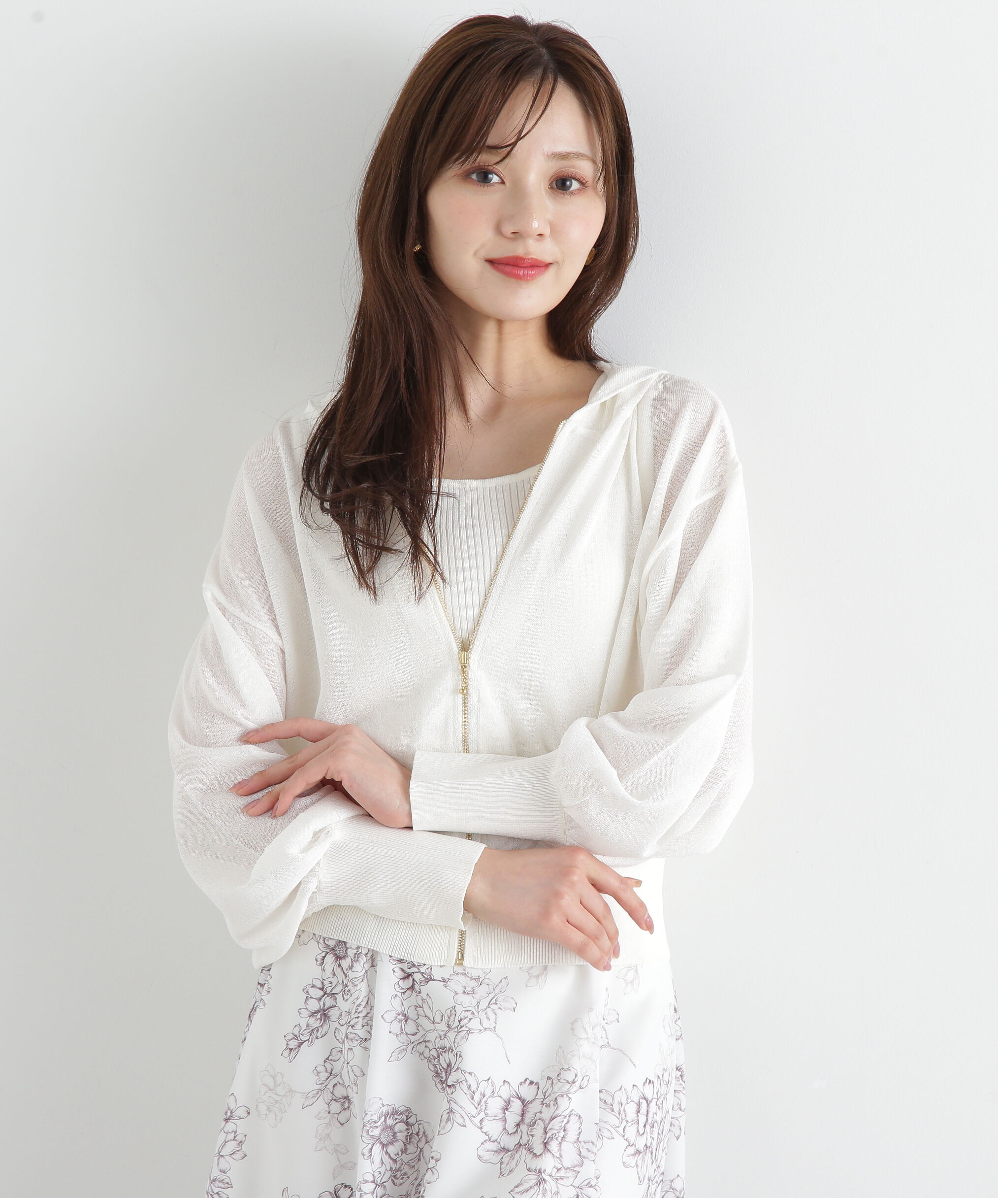 PROPORTION BODY DRESSING「シアーニットパーカーアンサンブル」|ニット・セーター|