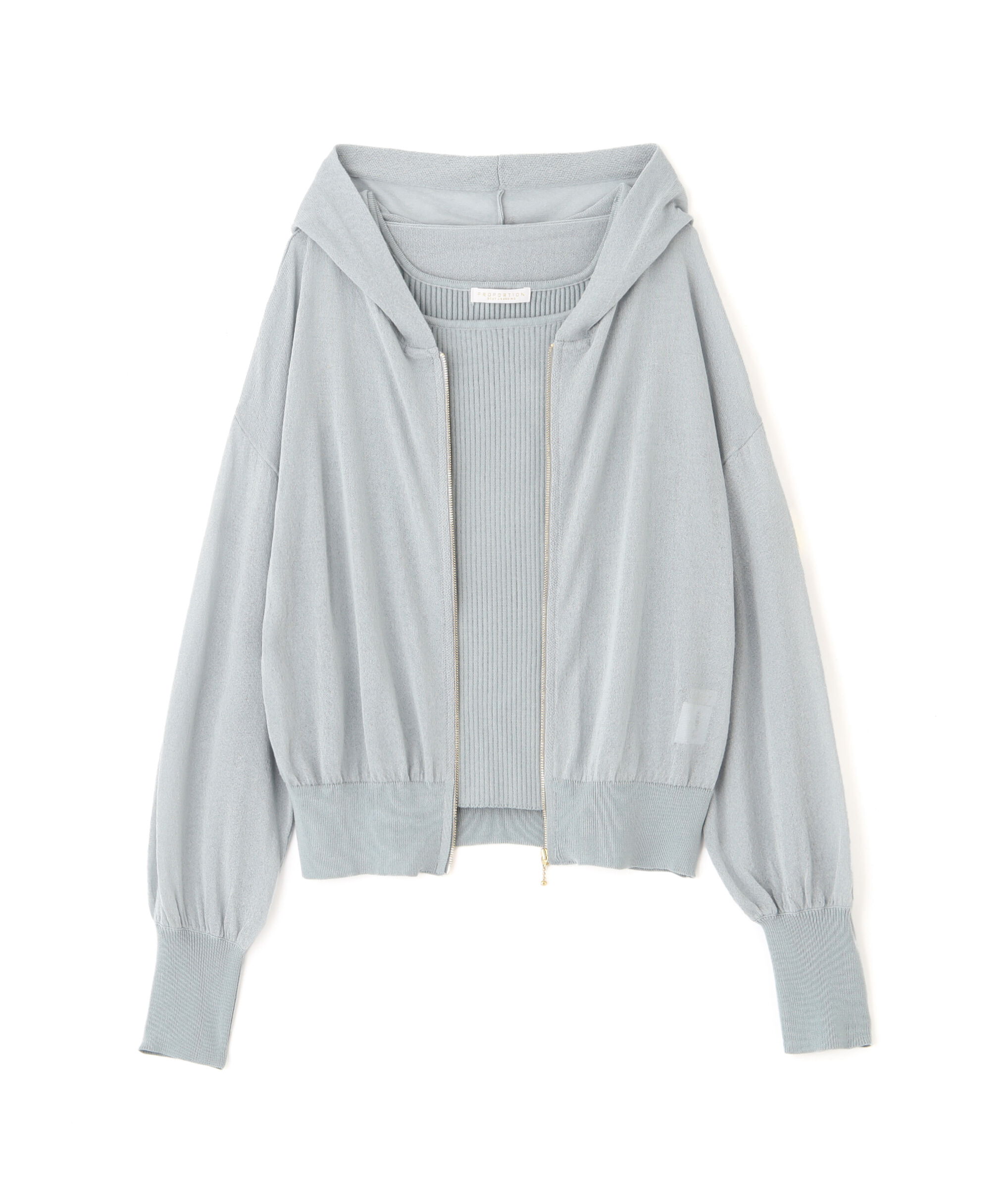 PROPORTION BODY DRESSING「シアーニットパーカーアンサンブル」|ニット・セーター|
