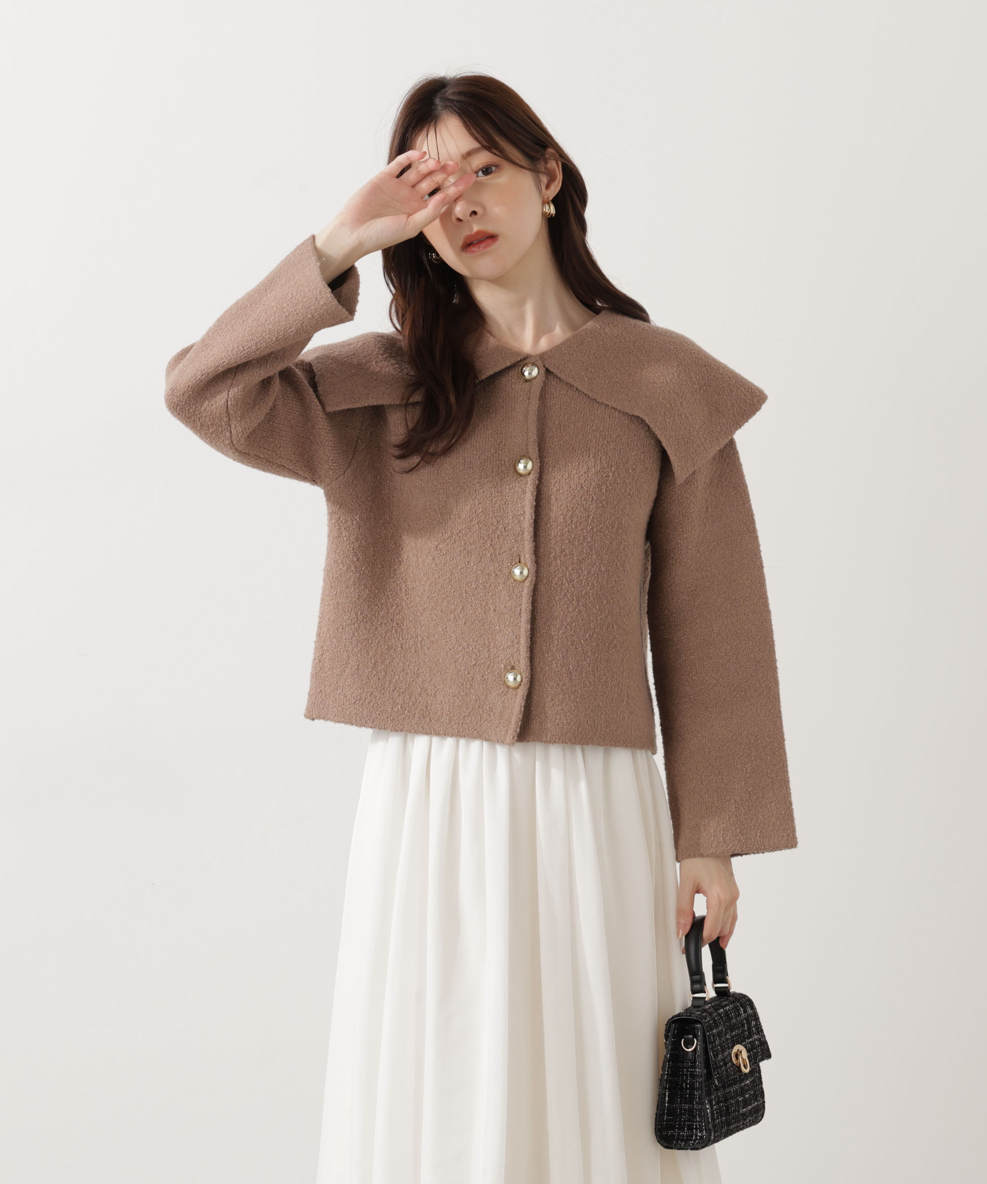 PROPORTION BODY DRESSING「ビッグカラーカーディガン 25AW」|カーディガン|