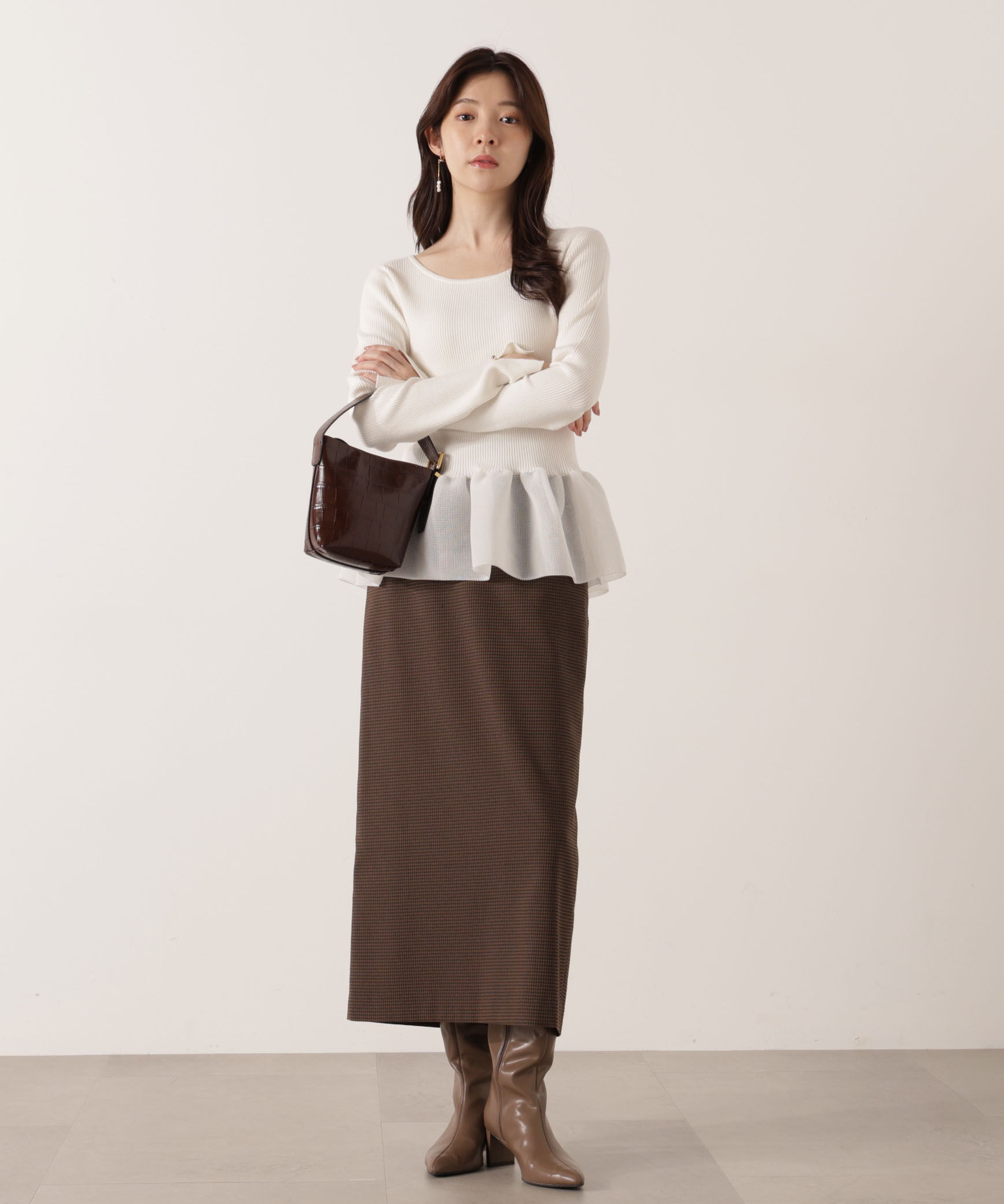 PROPORTION BODY DRESSING「＜ウォッシャブル＞ペプラムリブニット 25AW」|ニット・セーター|