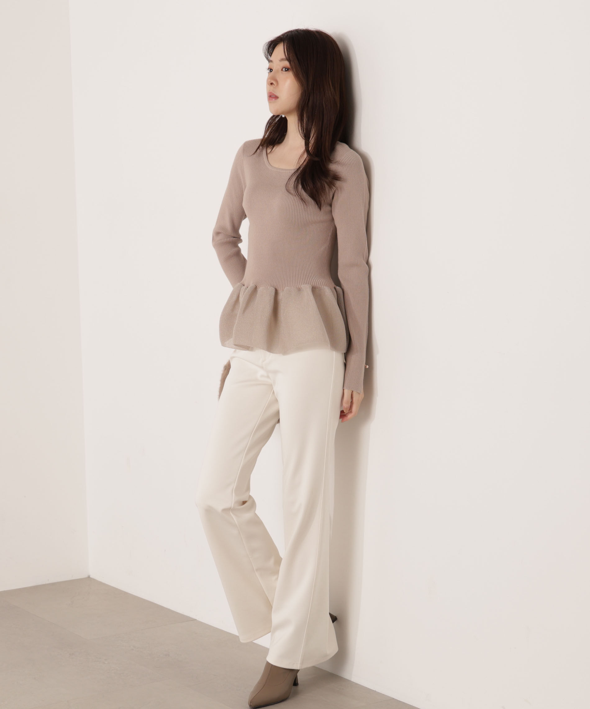 PROPORTION BODY DRESSING「＜ウォッシャブル＞ペプラムリブニット 25AW」|ニット・セーター|
