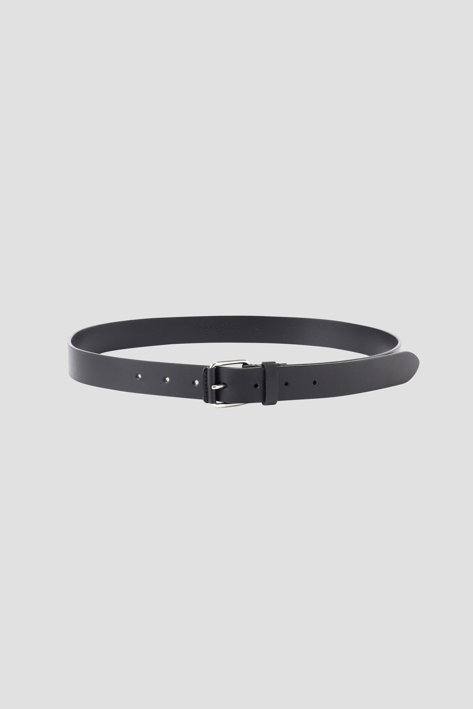 MARGARET HOWELL「LEATHER ROLLER BUCKLE BELT」|ベルト|BLACK
