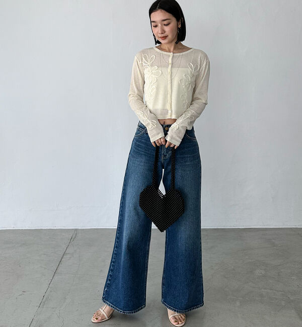 Doux archives「コード刺繍シアーカットソーカーディガン」|Tシャツ・カットソー|