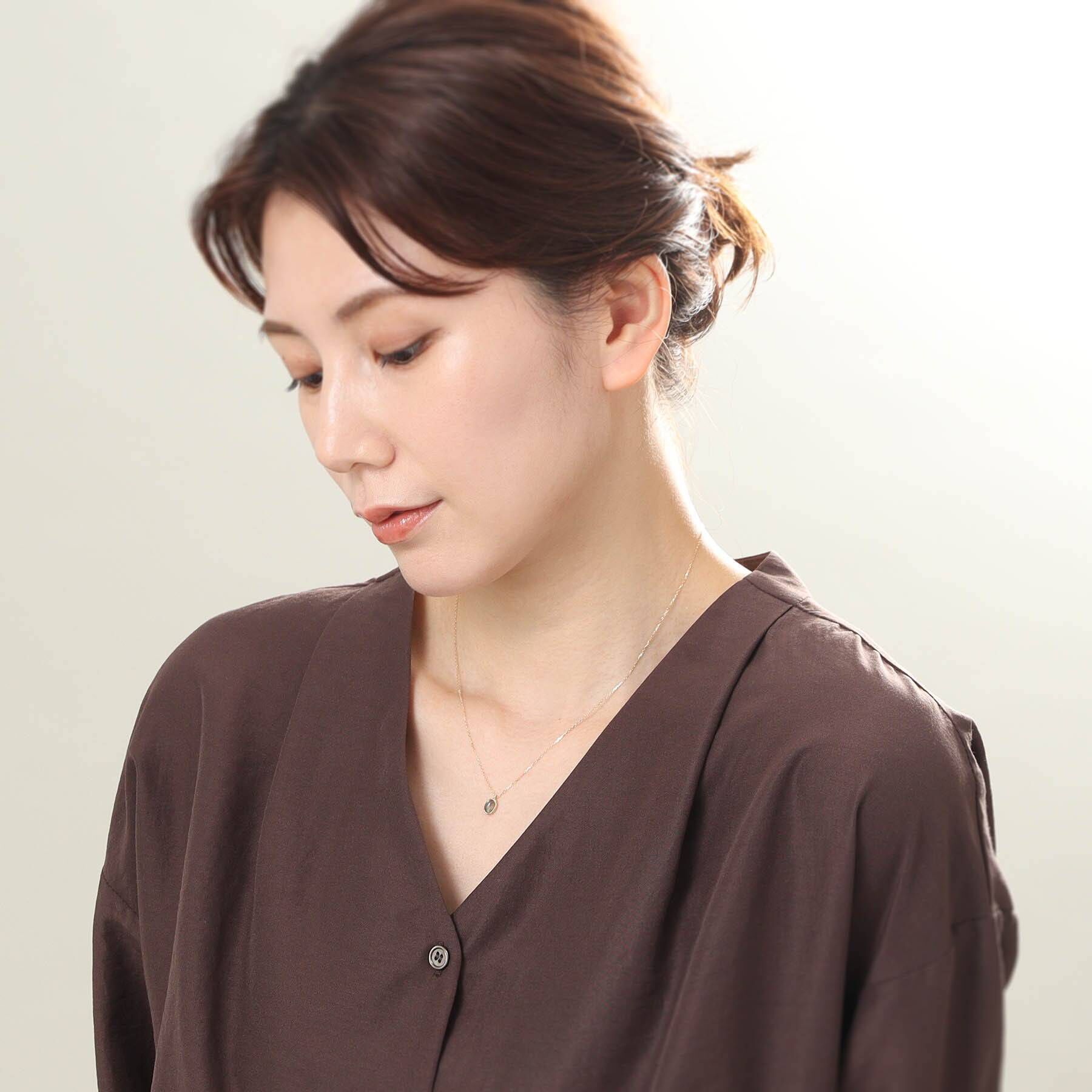 COCOSHNIK「【WEB限定】K10ラブラドライト ネックレス」|ネックレス|