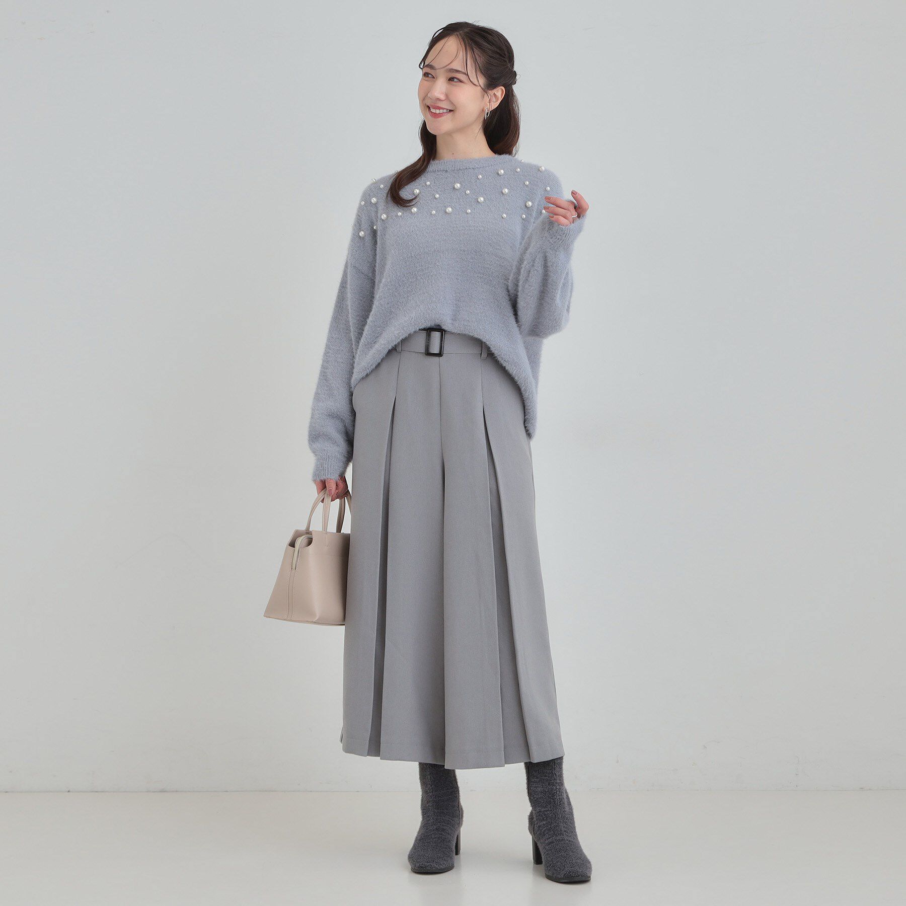 SHOO･LA･RUE「大人きらめく ふわふわパール調ニット」|ニット・セーター|