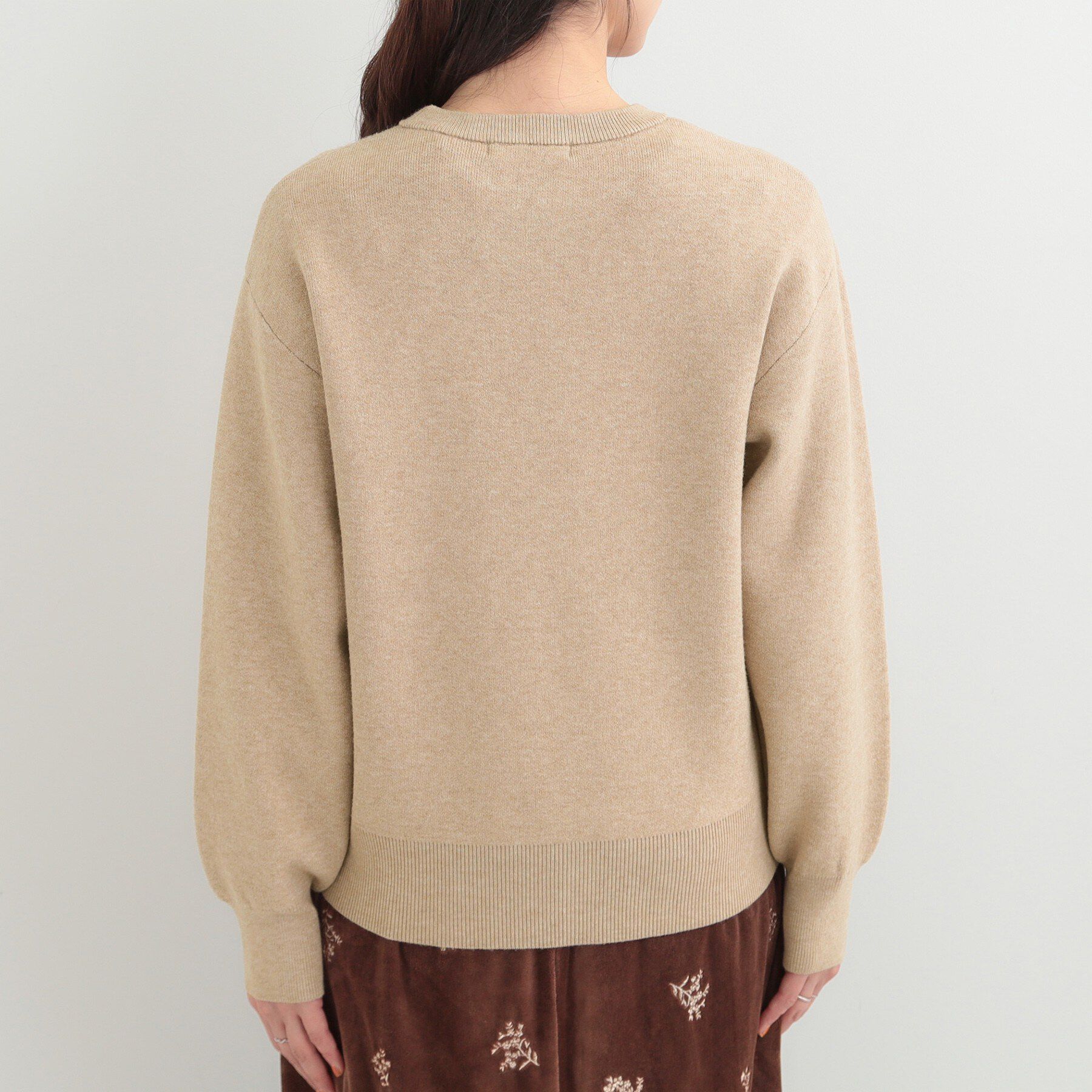 SHOO･LA･RUE「【洗える】もちもちタッチが心地よいスウェットライクロゴニット」|ニット・セーター|