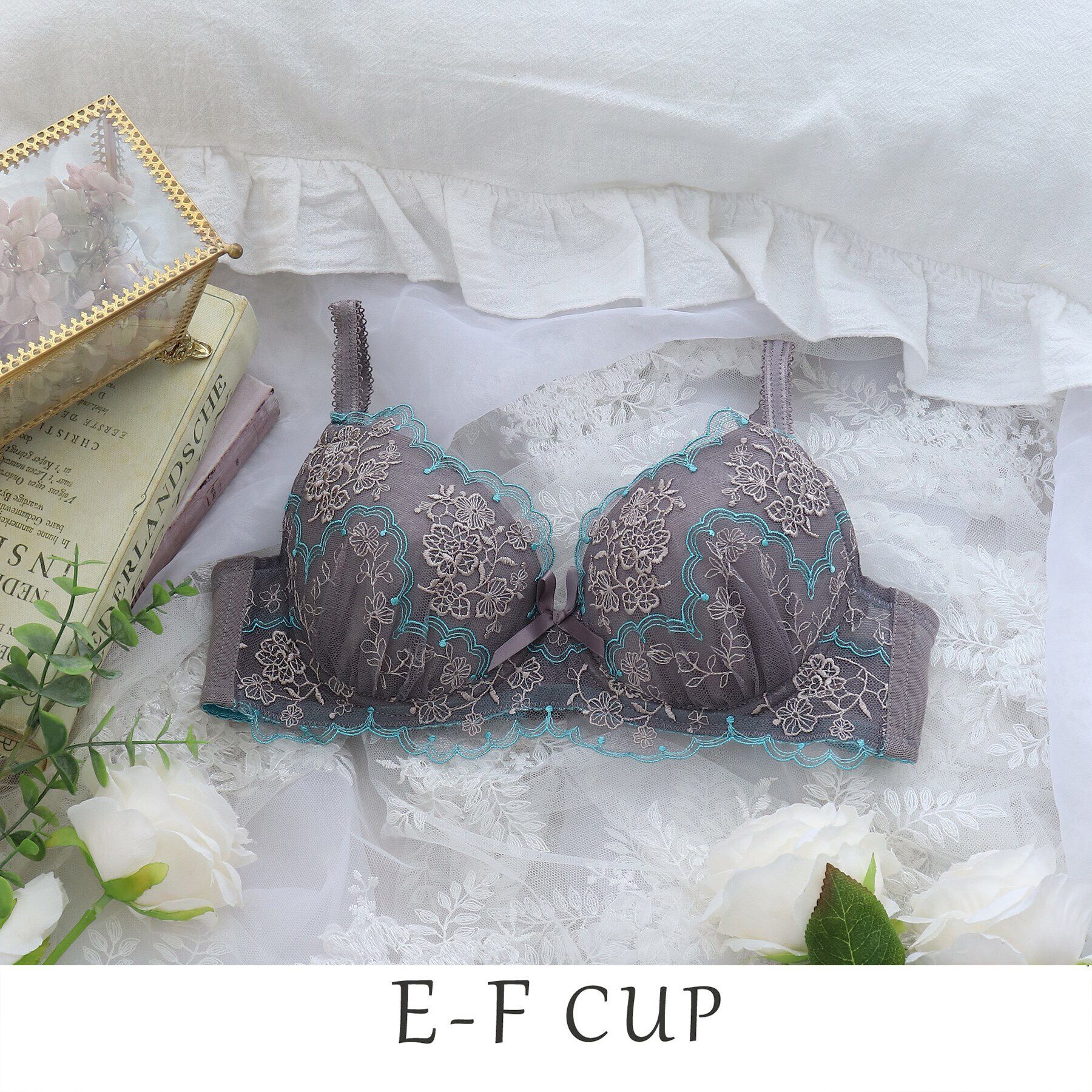 Risa Magli「エステラ ブラジャー」|インナー|グレー(010)