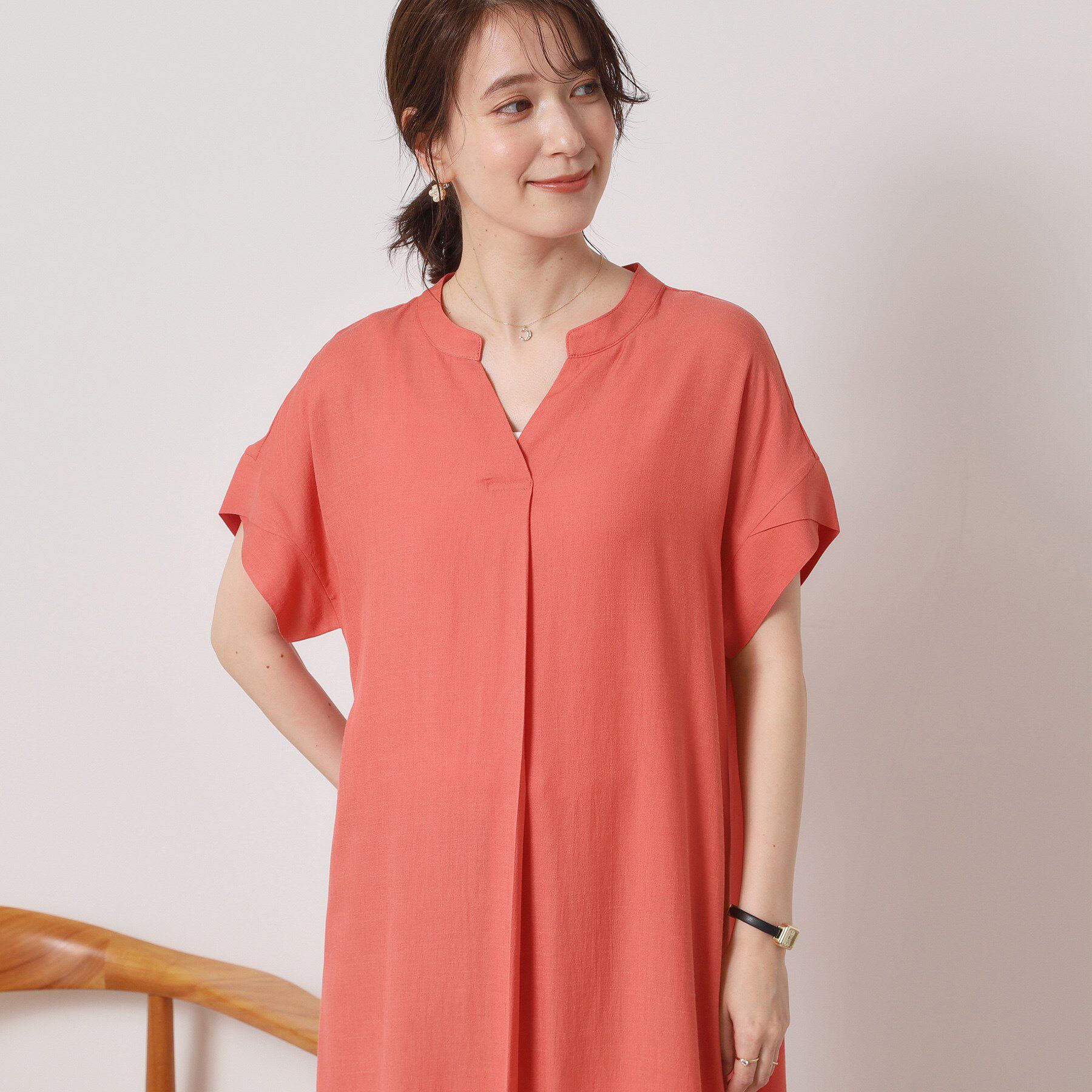 ITS&rsquo;DEMO「【接触冷感／手洗い可】強撚スラブスキッパーワンピース」|ワンピース|