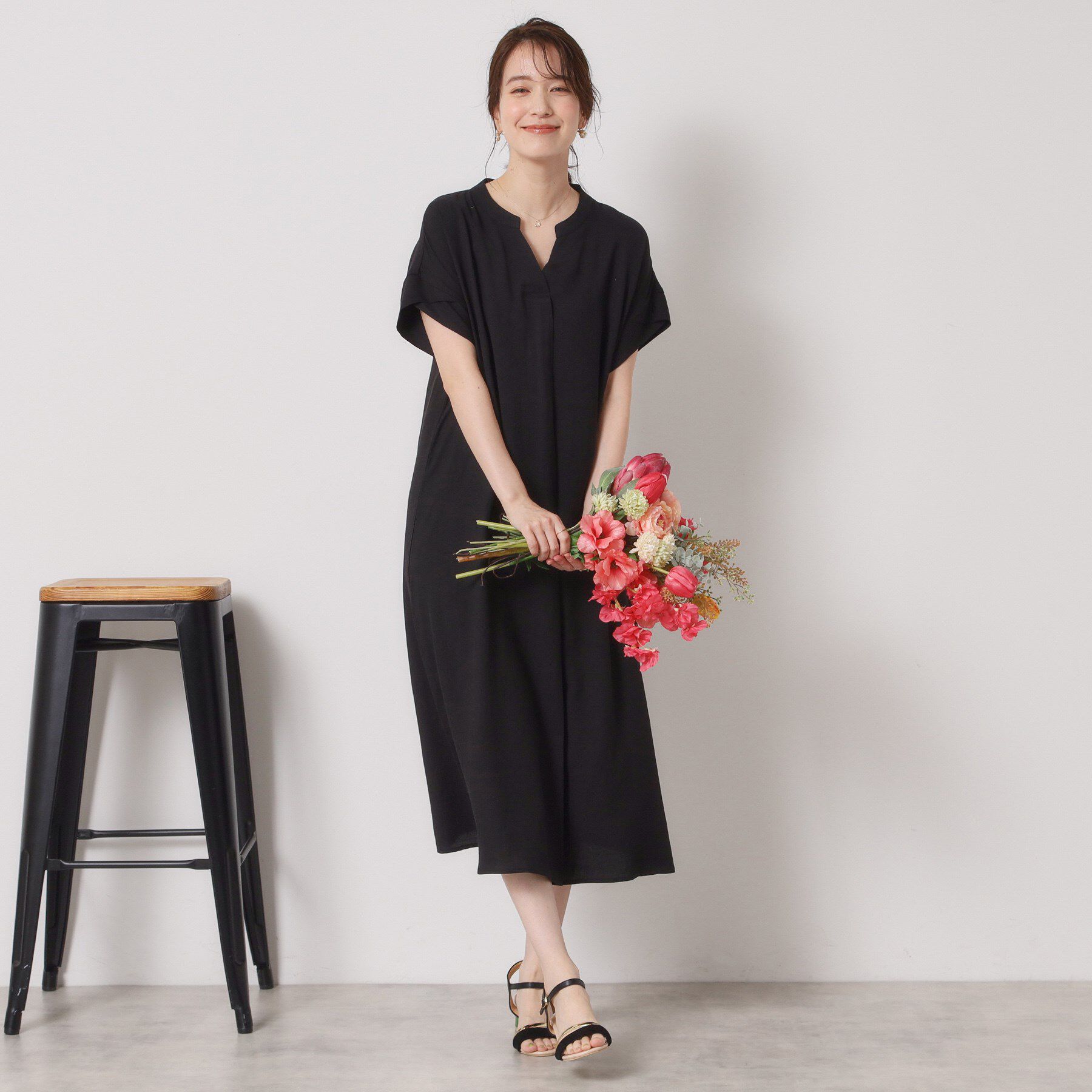 ITS&rsquo;DEMO「【接触冷感／手洗い可】強撚スラブスキッパーワンピース」|ワンピース|