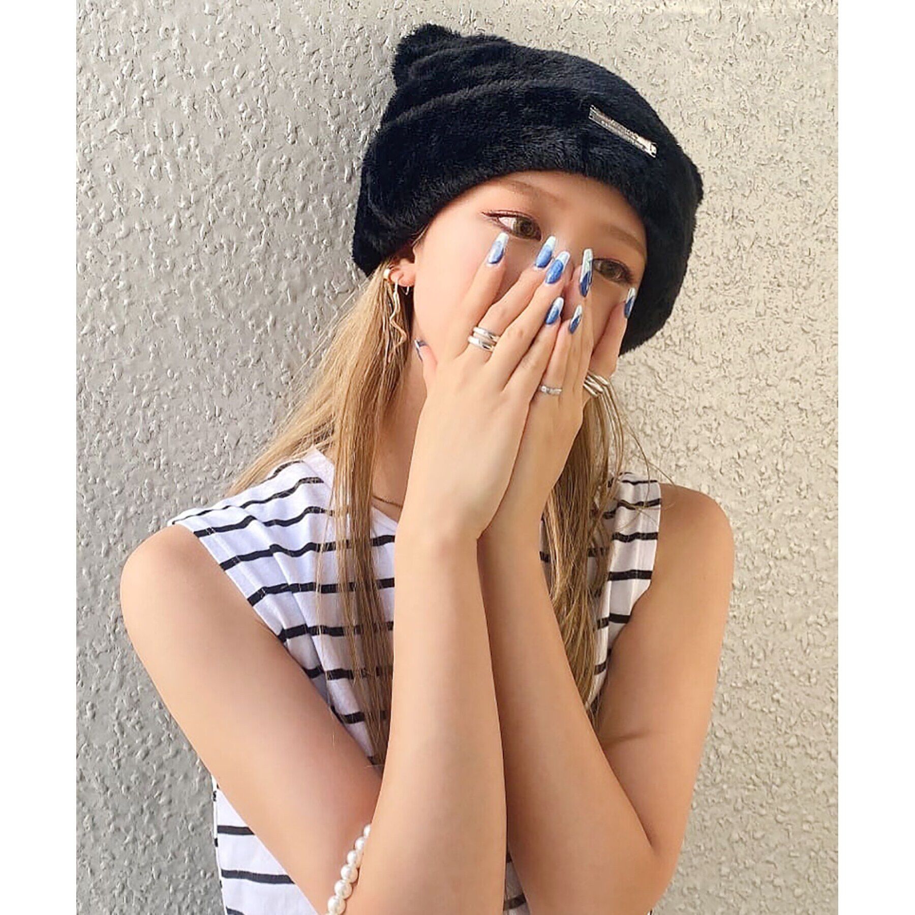 Grandedge「ファーねこみみニット帽」|ニット帽|