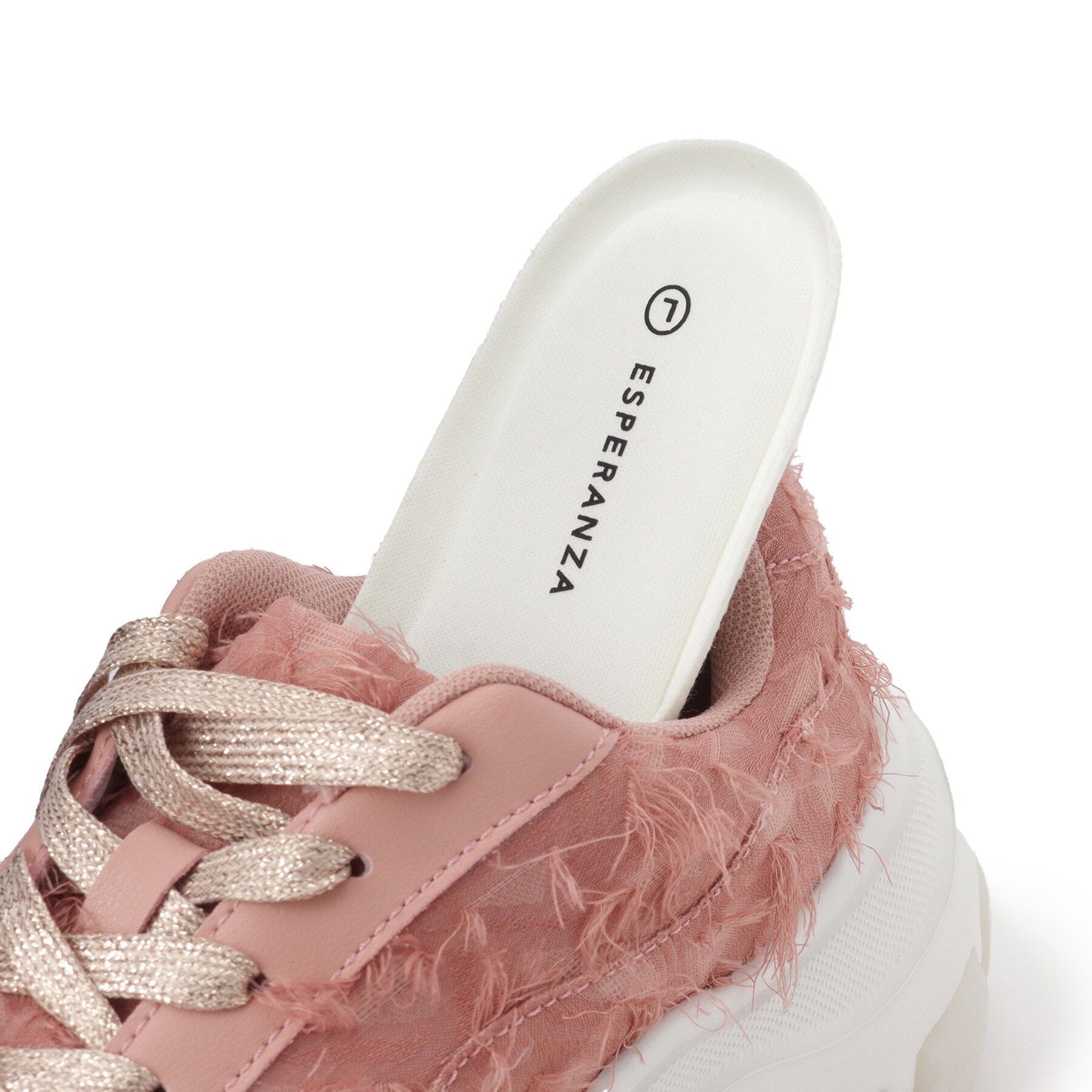 ESPERANZA「ふわふわクッションフリンジスニーカー 24SS」|スニーカー|