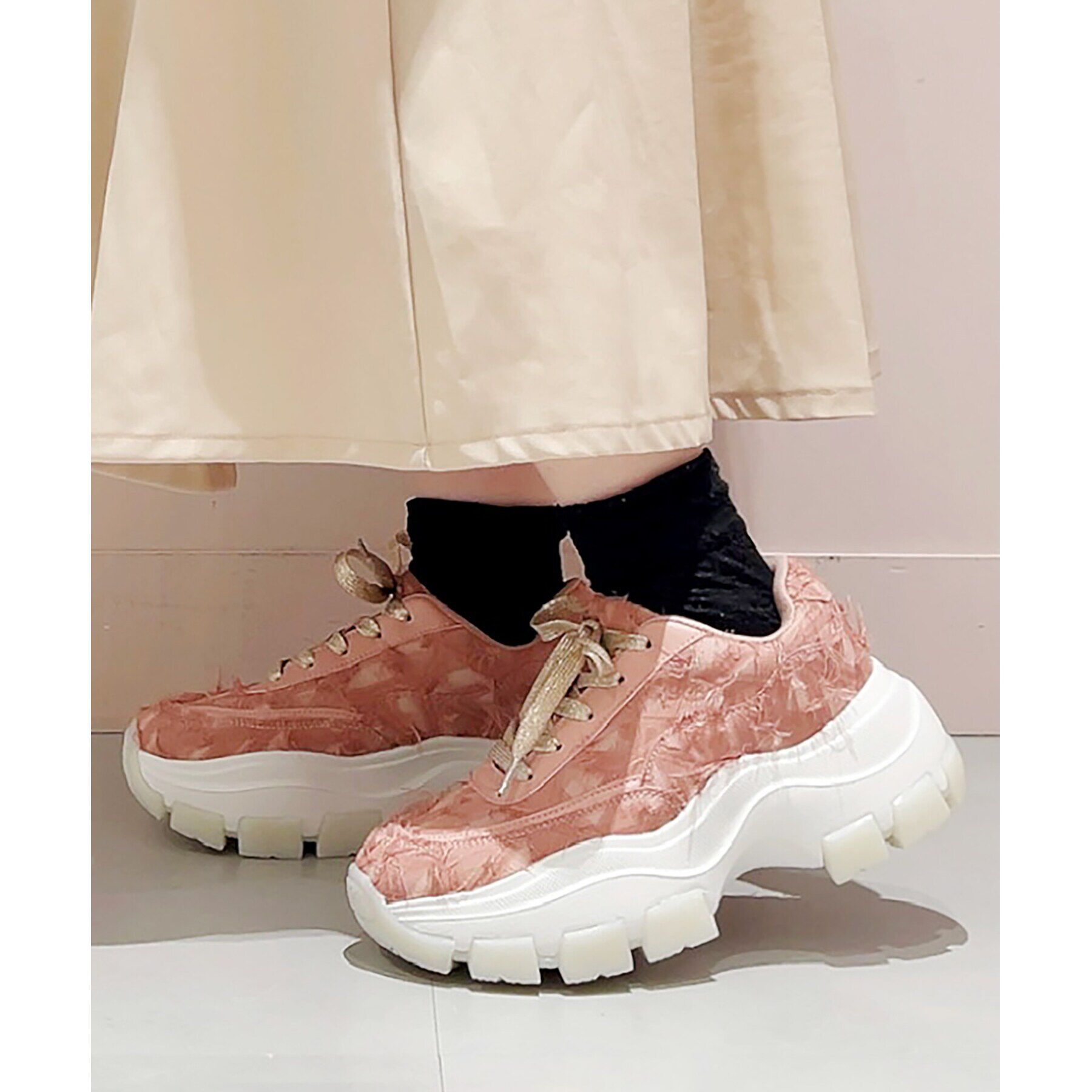 ESPERANZA「ふわふわクッションフリンジスニーカー 24SS」|スニーカー|