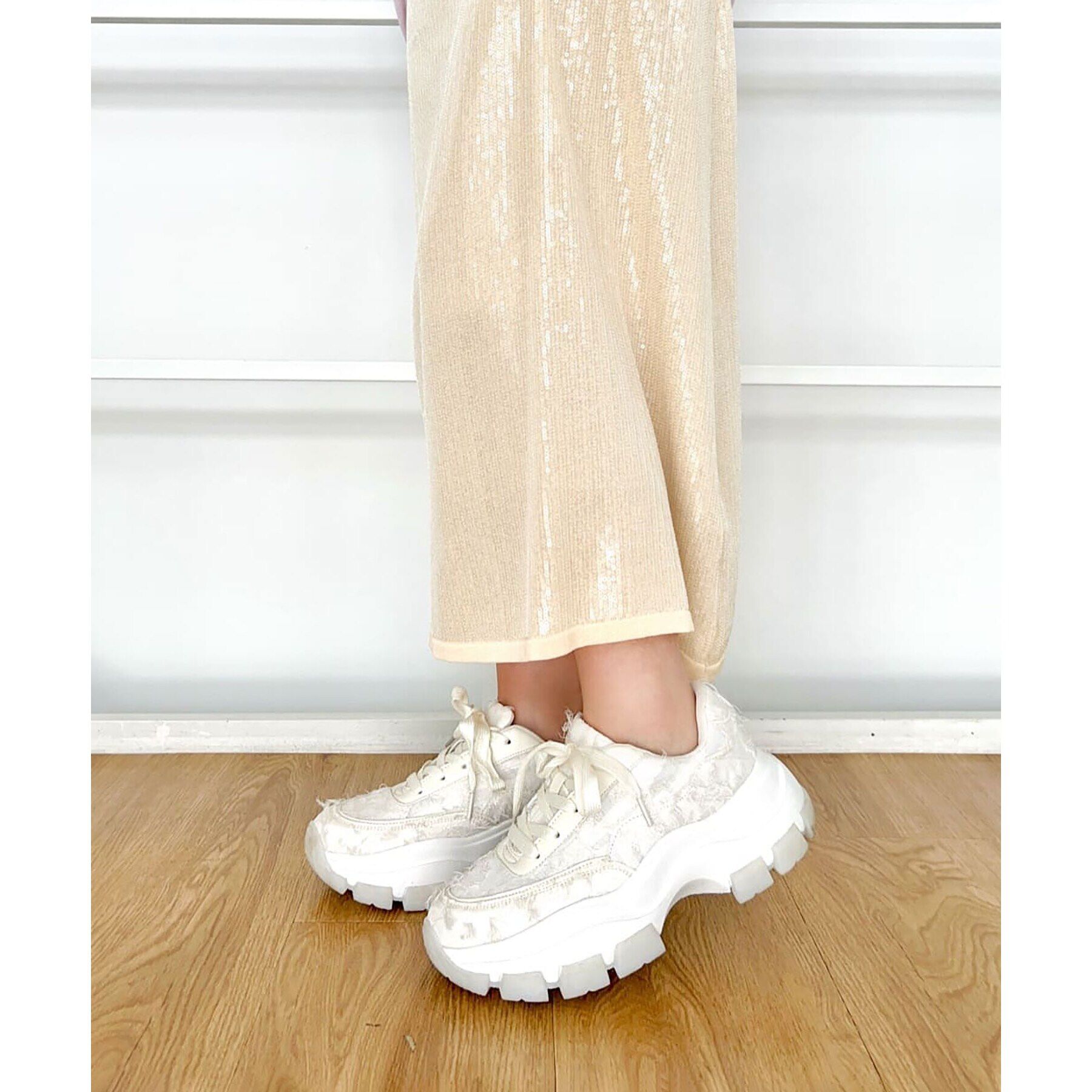 ESPERANZA「ふわふわクッションフリンジスニーカー 24SS」|スニーカー|