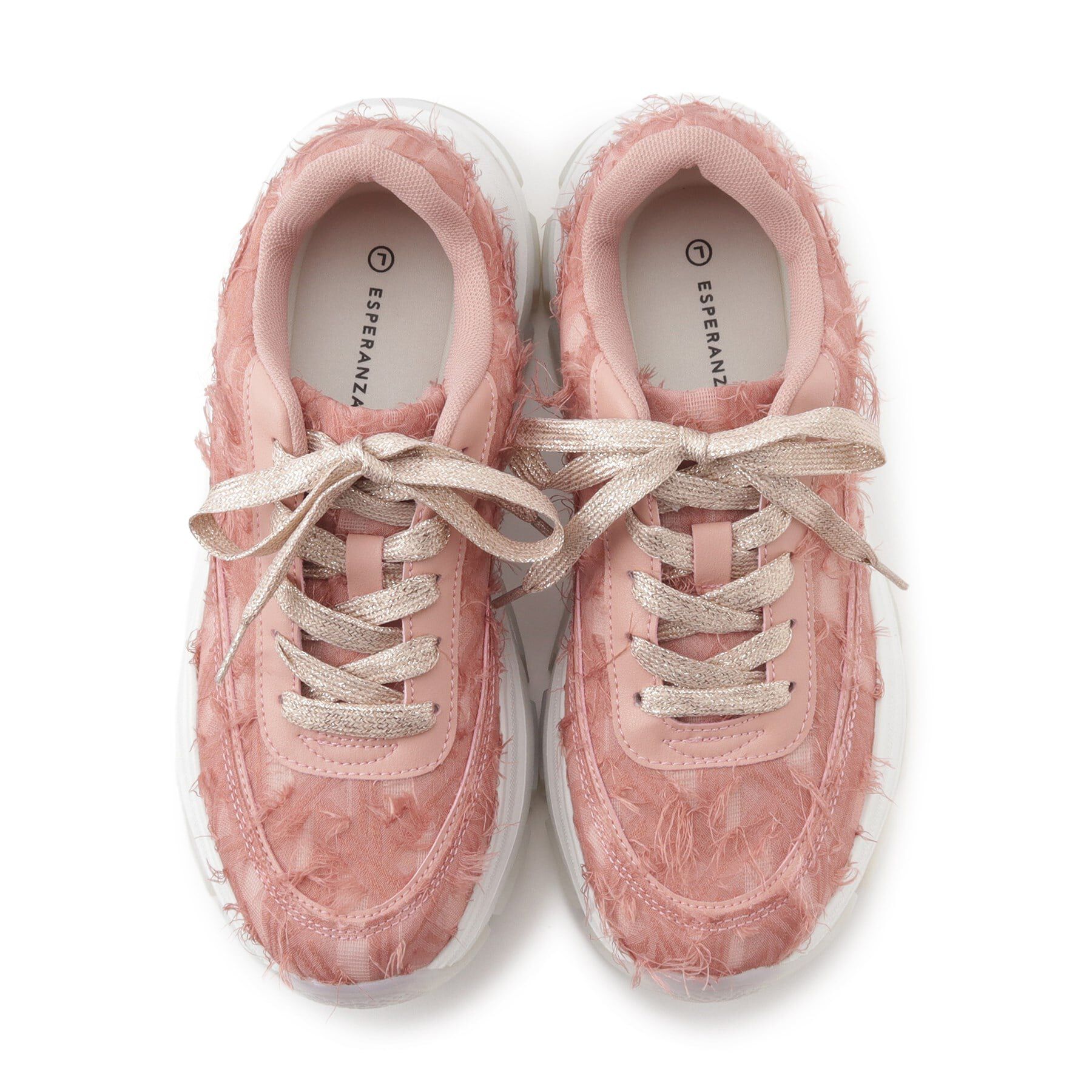 ESPERANZA「ふわふわクッションフリンジスニーカー 24SS」|スニーカー|