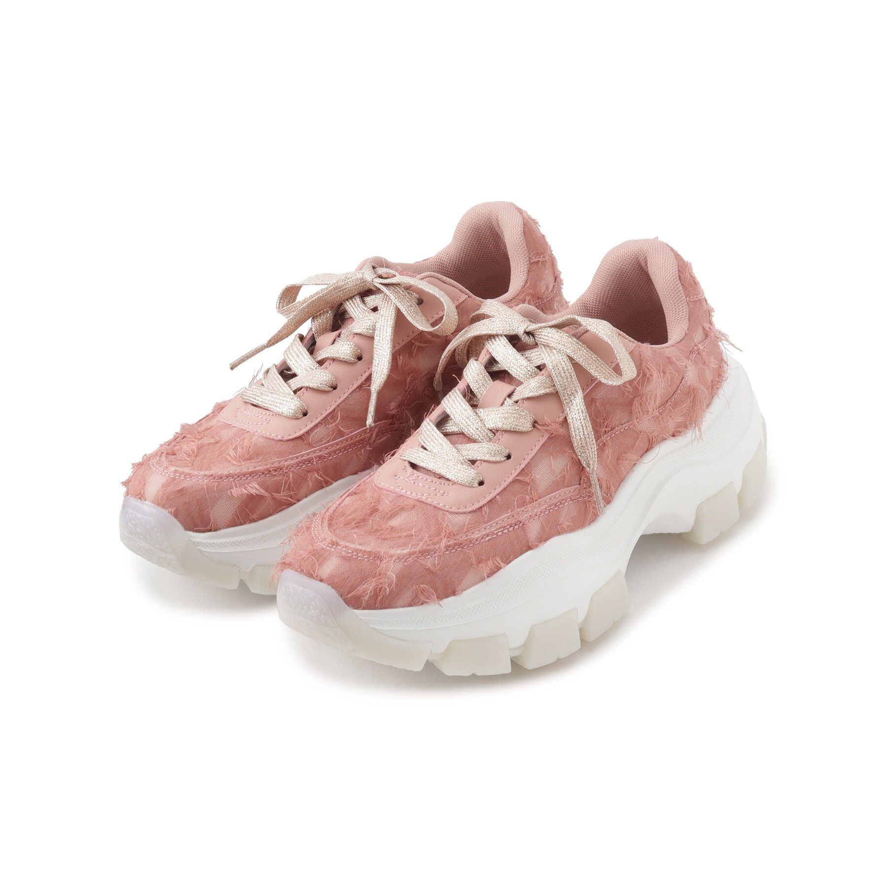 ESPERANZA「ふわふわクッションフリンジスニーカー 24SS」|スニーカー|ﾋﾟﾝｸ(372)