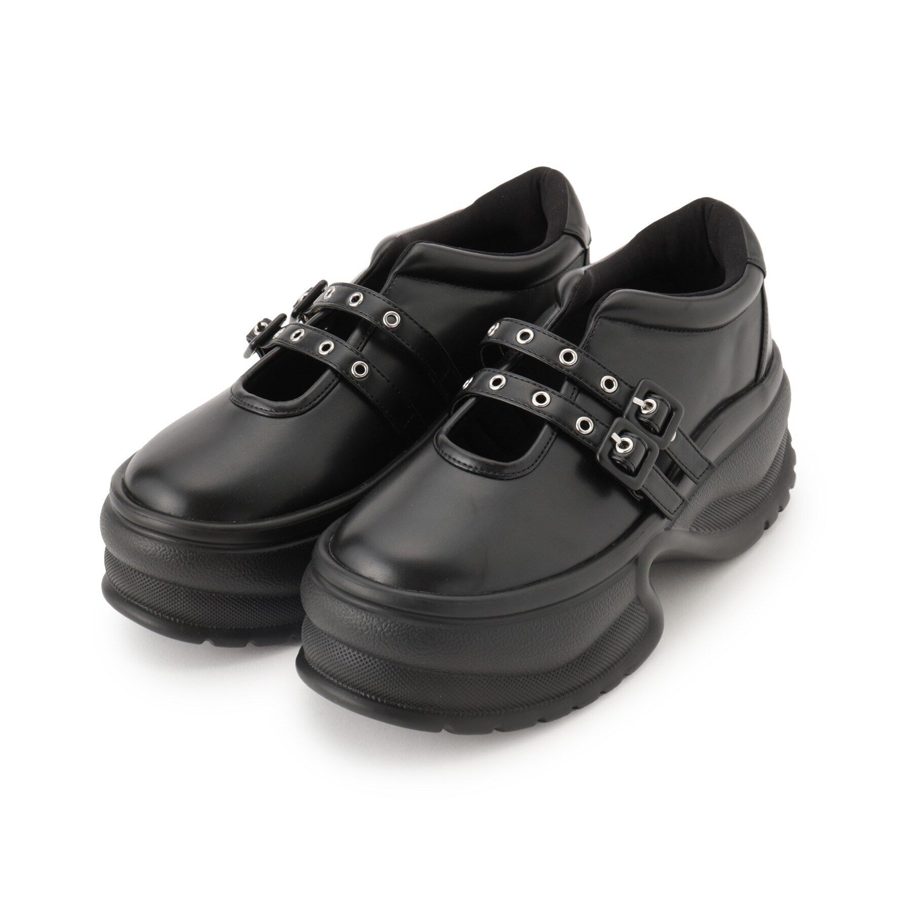 ESPERANZA「《先行予約》ダブルストラップスニーカー」|スニーカー|ﾌﾞﾗｯｸ(019)