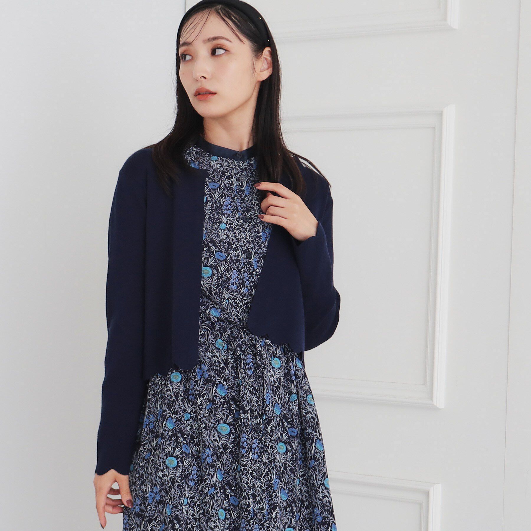 SunaUna「【ワンピース合わせにおすすめ!／大人気】スカラップニットボレロ」|ニット・セーター|