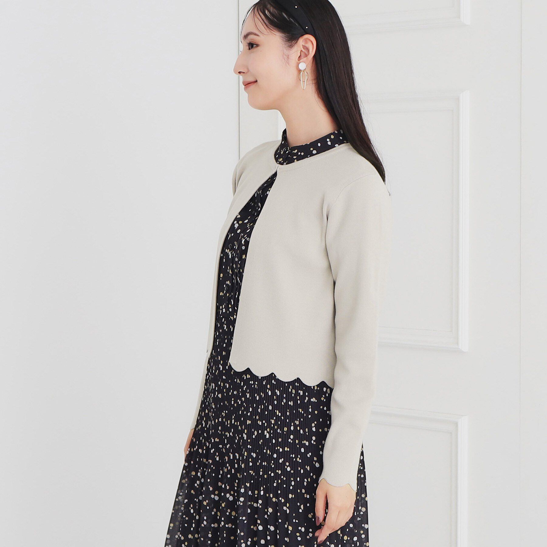 SunaUna「【ワンピース合わせにおすすめ!／大人気】スカラップニットボレロ」|ニット・セーター|