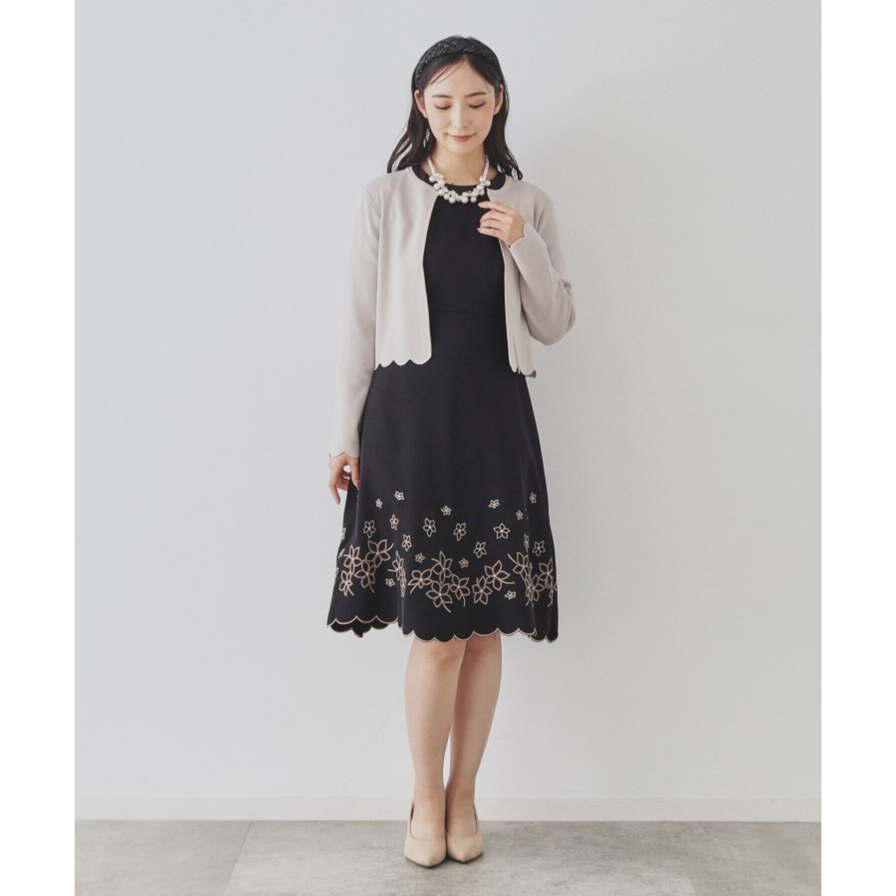 SunaUna「【ワンピース合わせにおすすめ!／大人気】スカラップニットボレロ」|ニット・セーター|