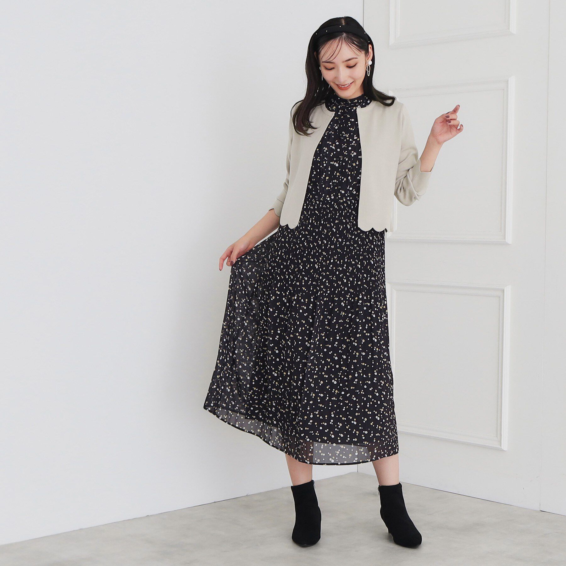 SunaUna「【ワンピース合わせにおすすめ!／大人気】スカラップニットボレロ」|ニット・セーター|