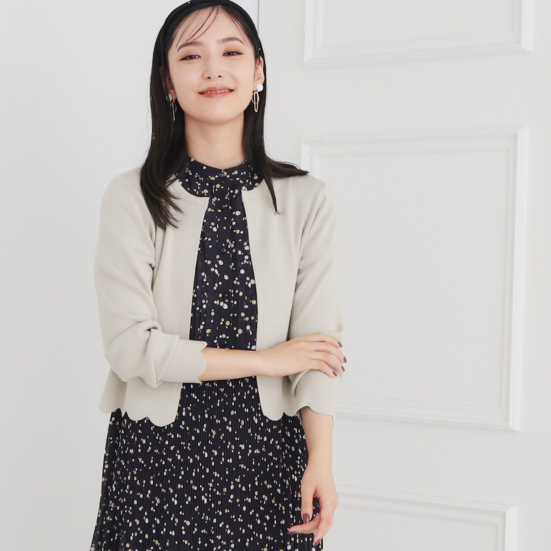 SunaUna「【ワンピース合わせにおすすめ!／大人気】スカラップニットボレロ」|ニット・セーター|