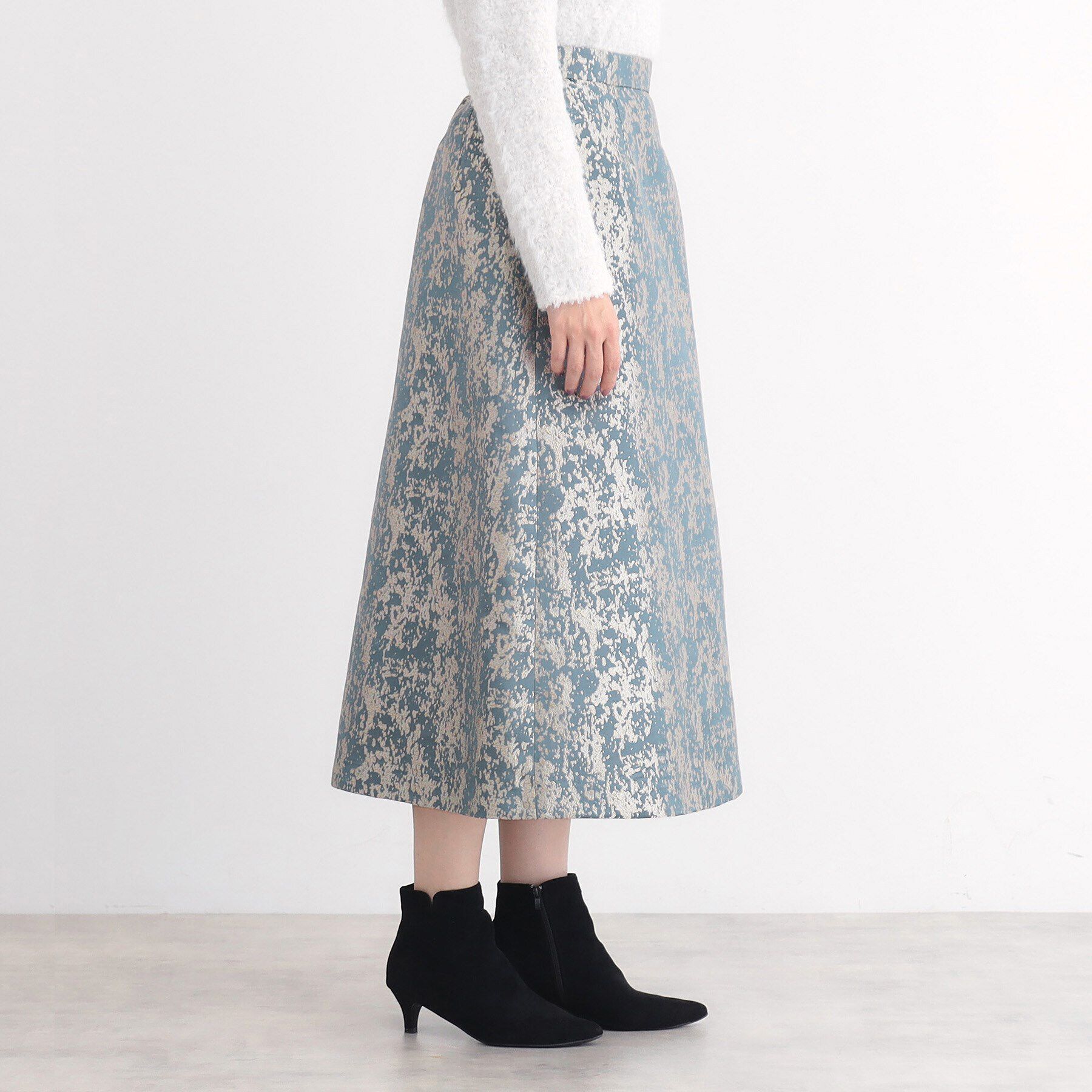 SunaUna「【華やか／ウエストゴム仕様】ラメジャカードスカート」|スカート|