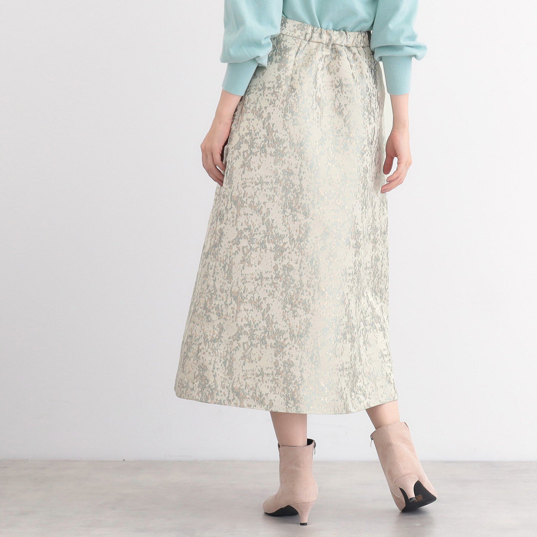 SunaUna「【華やか／ウエストゴム仕様】ラメジャカードスカート」|スカート|