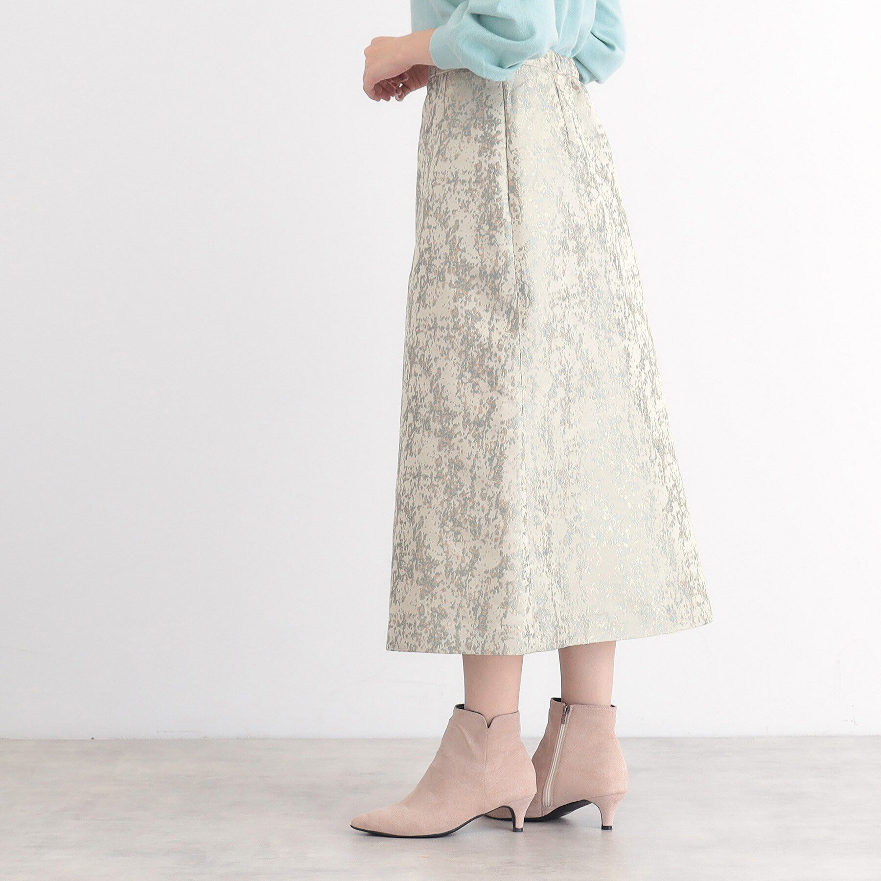 SunaUna「【華やか／ウエストゴム仕様】ラメジャカードスカート」|スカート|