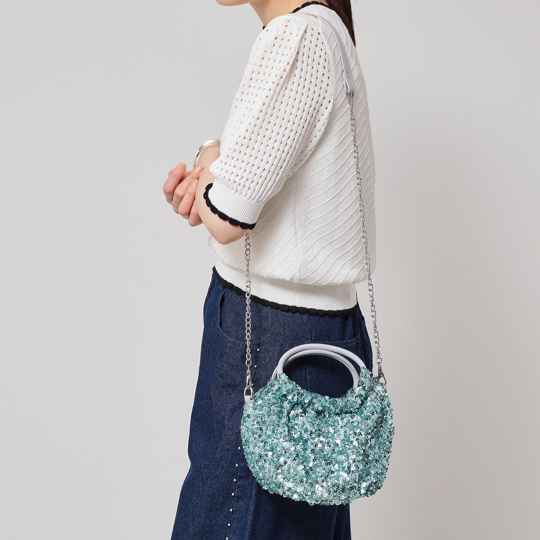 SunaUna「【華やか／スパンコール】丸形バッグ」|トートバッグ|