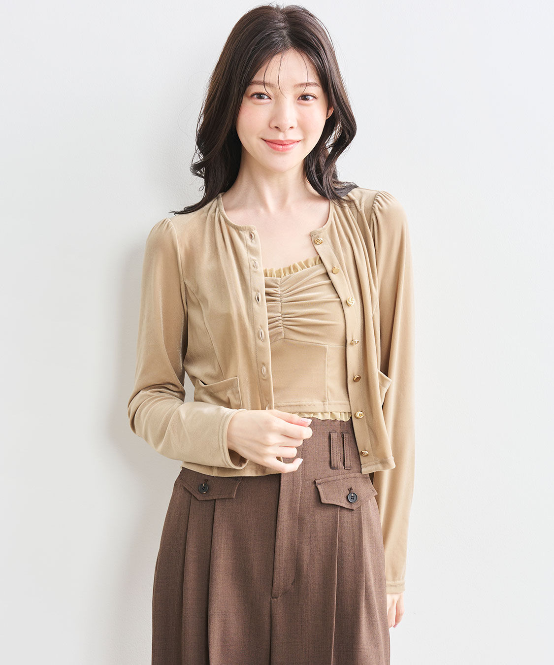 COCO DEAL「ベロアビスチェキャミソール」|キャミソール|