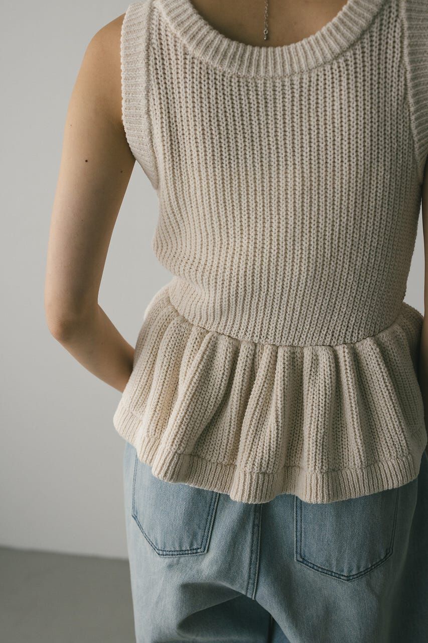 STYLEMIXER「2WAYペプラムニットタンク」|タンクトップ|