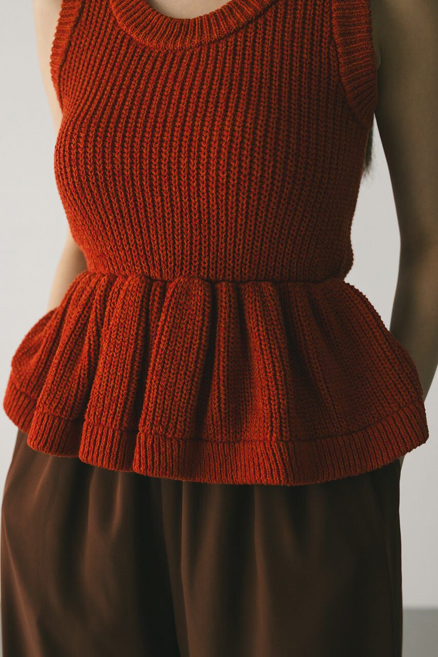 STYLEMIXER「2WAYペプラムニットタンク」|タンクトップ|