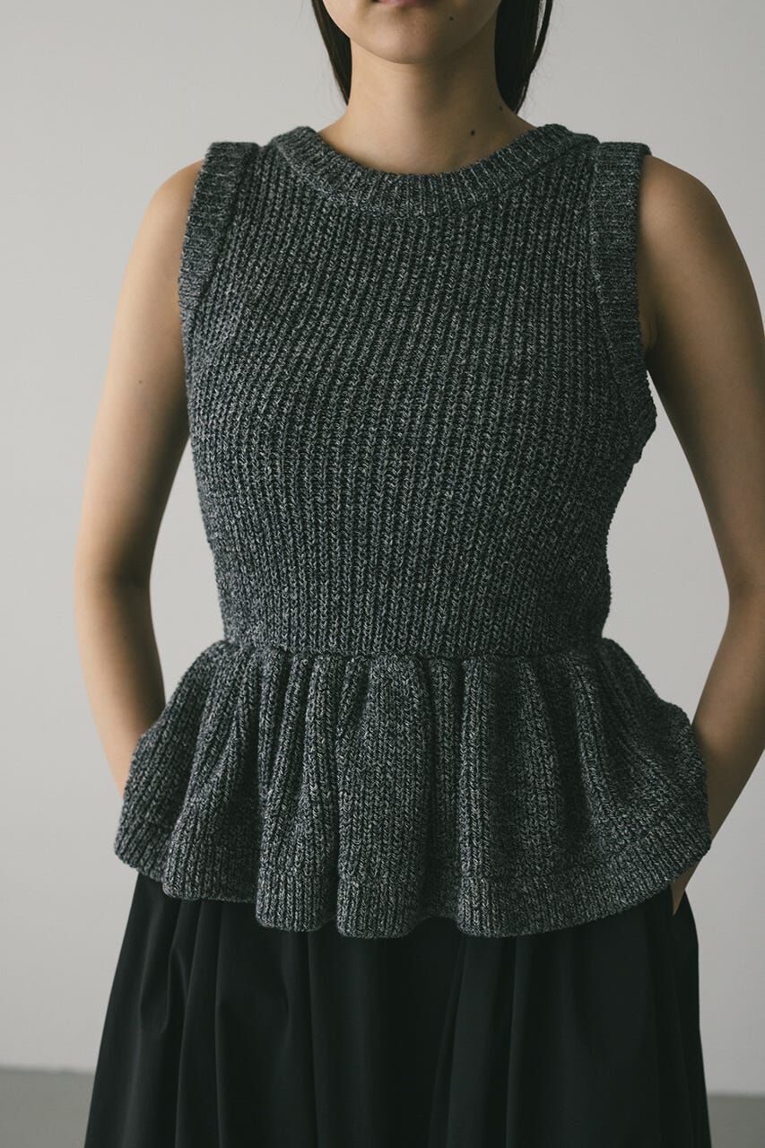 STYLEMIXER「2WAYペプラムニットタンク」|タンクトップ|